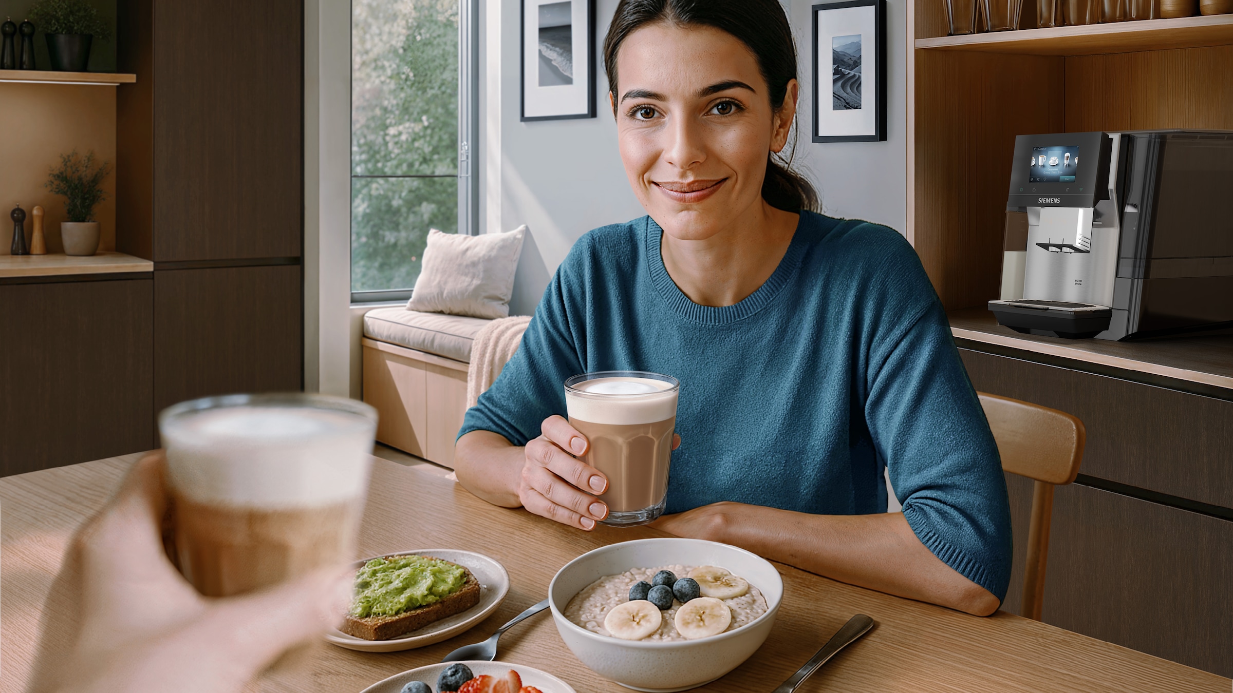 SIEMENS Kaffeevollautomat »TQ727D03« farbiges Full-Touch-Display, Doppeltassenfunktion, sehr leise, schwarz