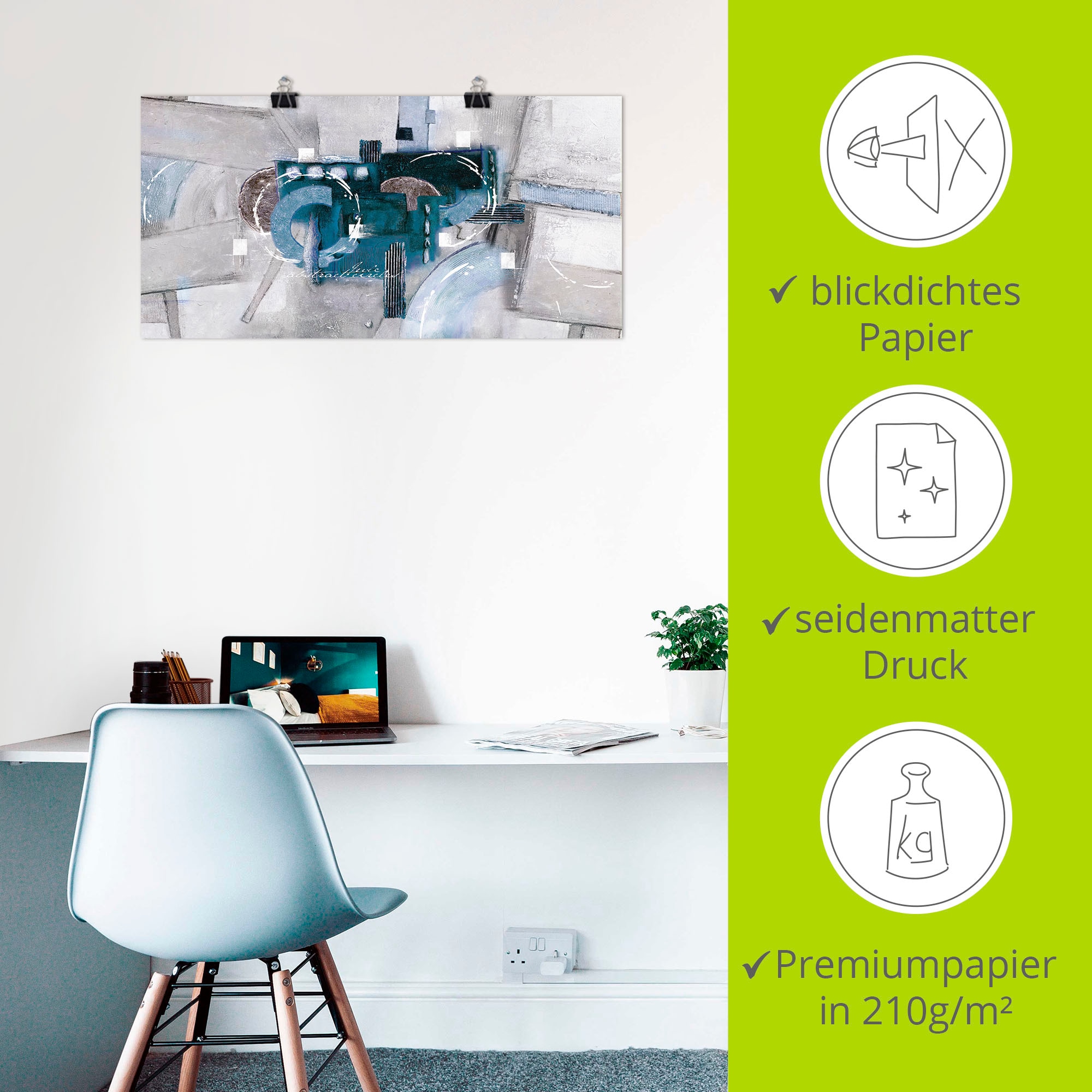 Artland Wandbild »Abstrakte blaue Kreise«, Gegenstandslos, (1 St.), als Alubild, Outdoorbild, Leinwandbild, Poster, Wandaufkleber