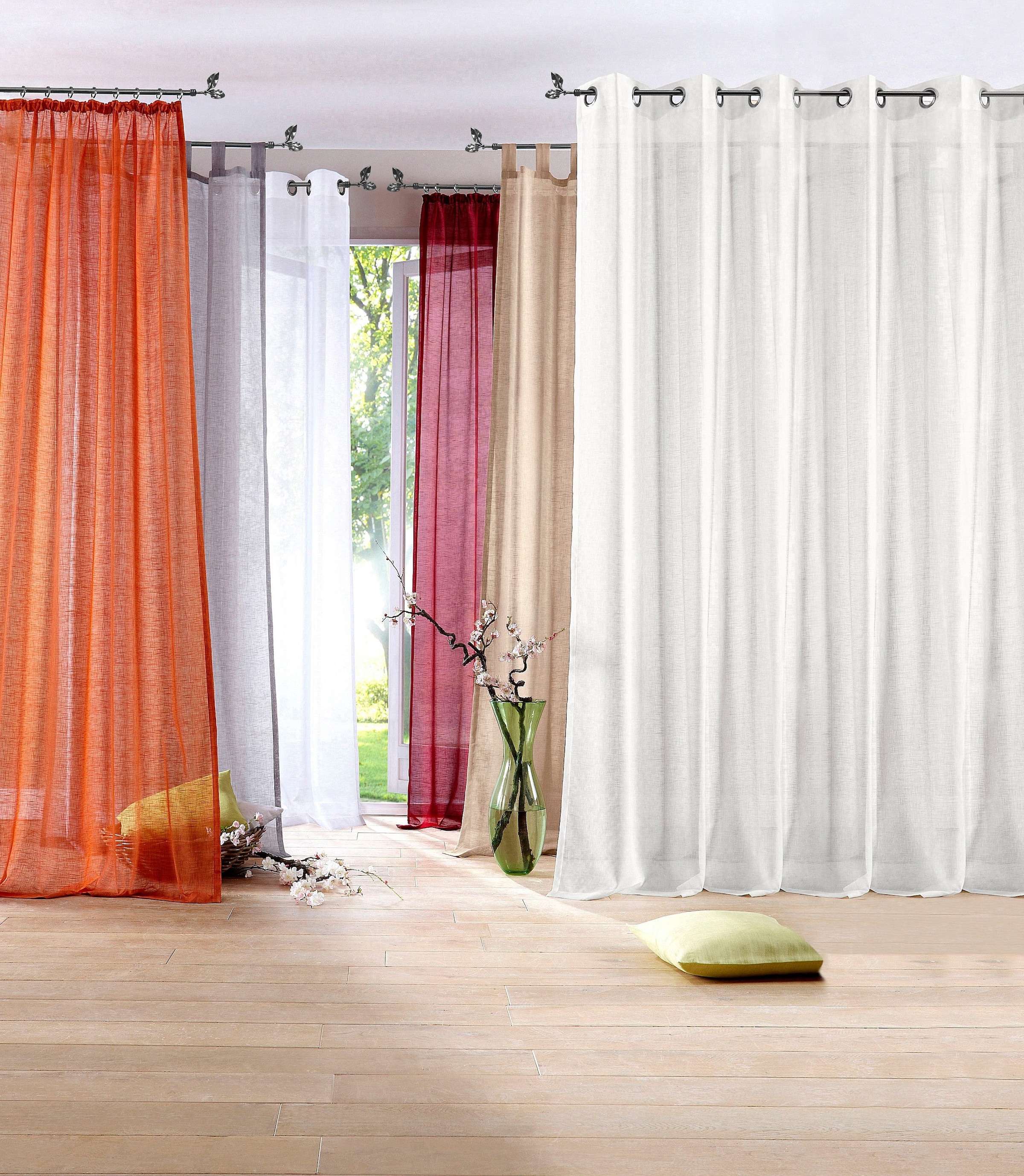 my home Gardine »REGINA« Ösen 2 Stk. tlg. Vorhang, Fertiggardine, 2-er Set, günstig online kaufen