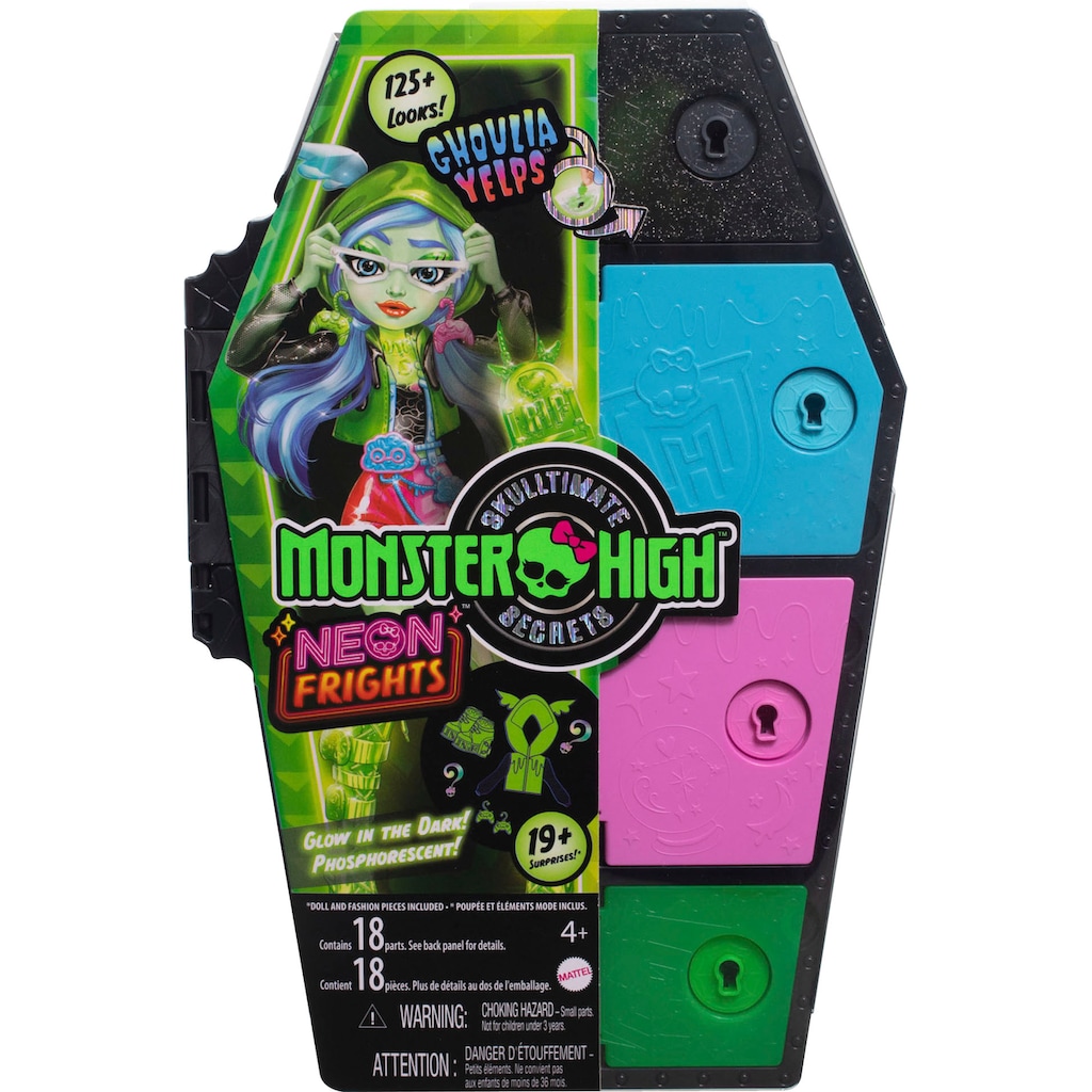 Mattel® Anziehpuppe »Monster High, Skulltimate Secrets: Neon Frights, Ghoulia Yelps«