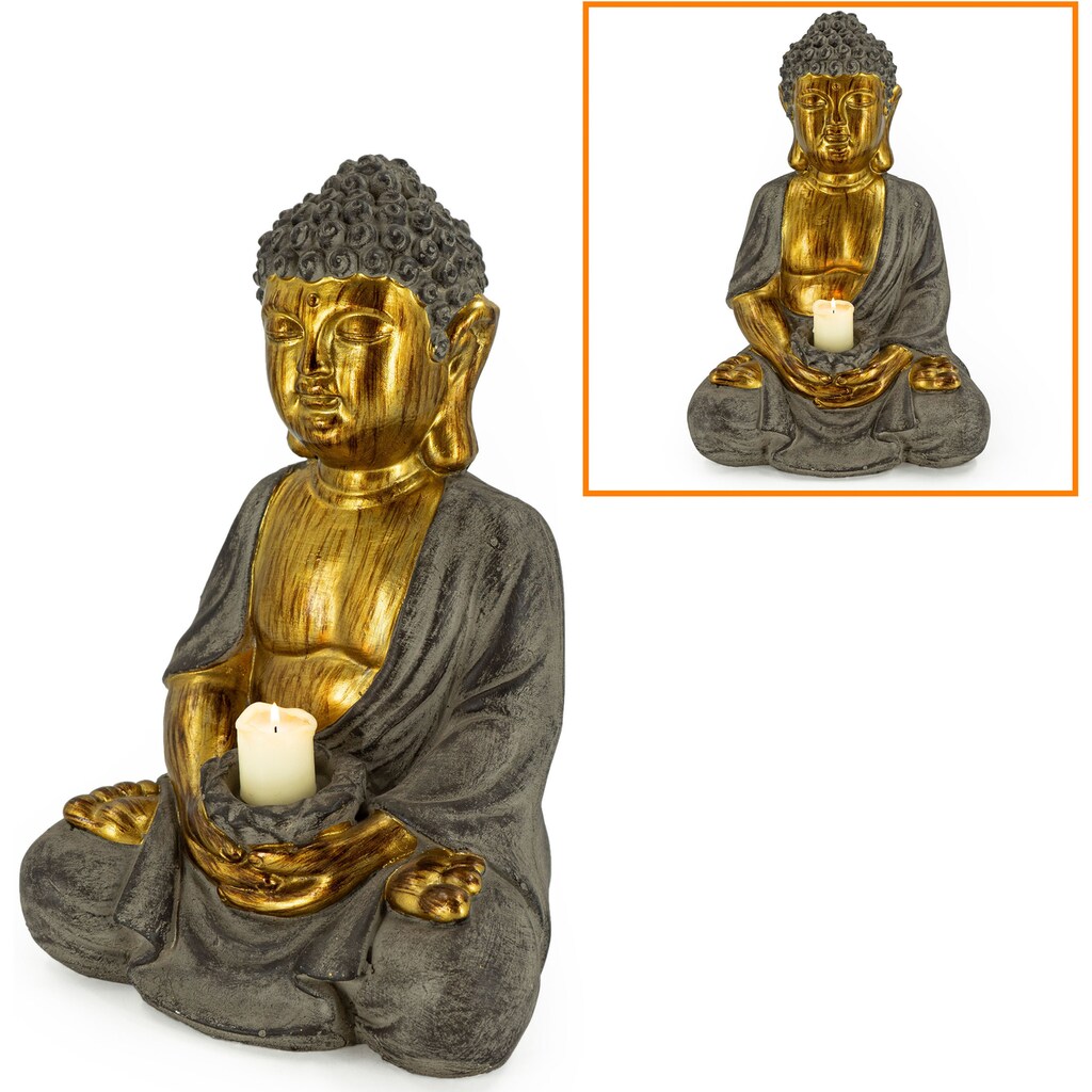 NOOR LIVING Kerzenhalter »Buddha«, (1 St.)