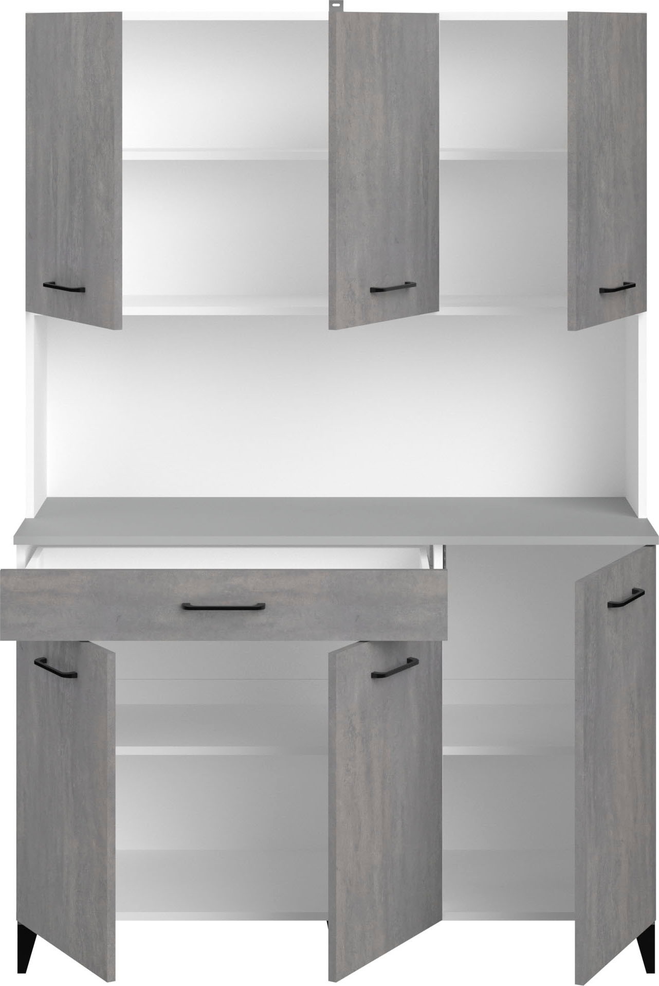 Parisot Mehrzweckschrank-Set »Parisot, Malice 6 - Buffet, Beistellschrank auf Rollen, Insel« 3-teilig, Buffet, Beistellschrank auf Rollen, Beistellschrank/Insel, 3 Stk. tlg.