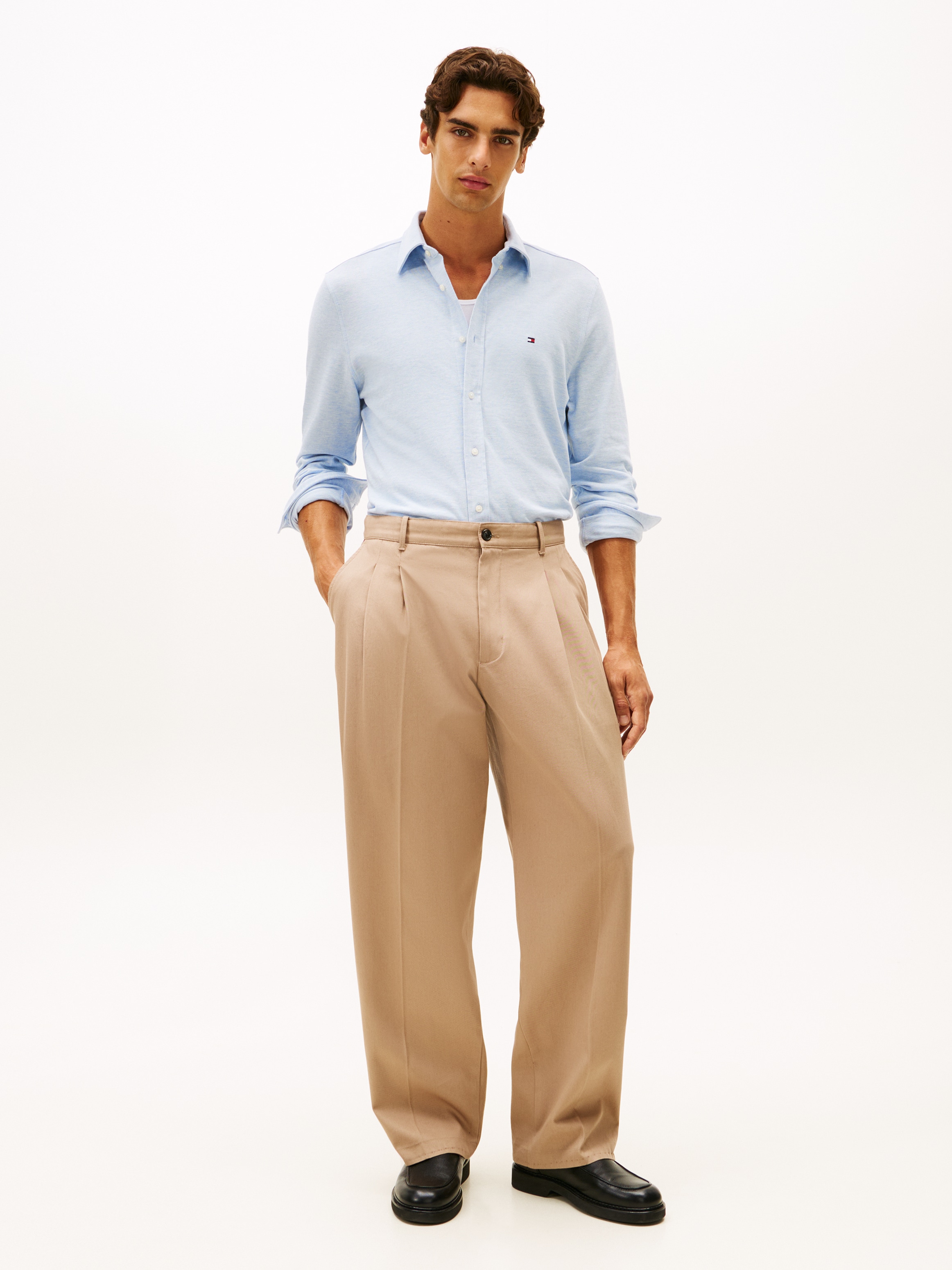 Tommy Hilfiger Langarmhemd »KNIT PIQUE FEATHERWEIGHT«