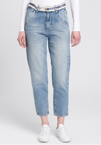 Freeman T. Porter High-waist-Jeans »Natasha Denim«, mit gemustertem D-Ring-Textilgürtel kaufen