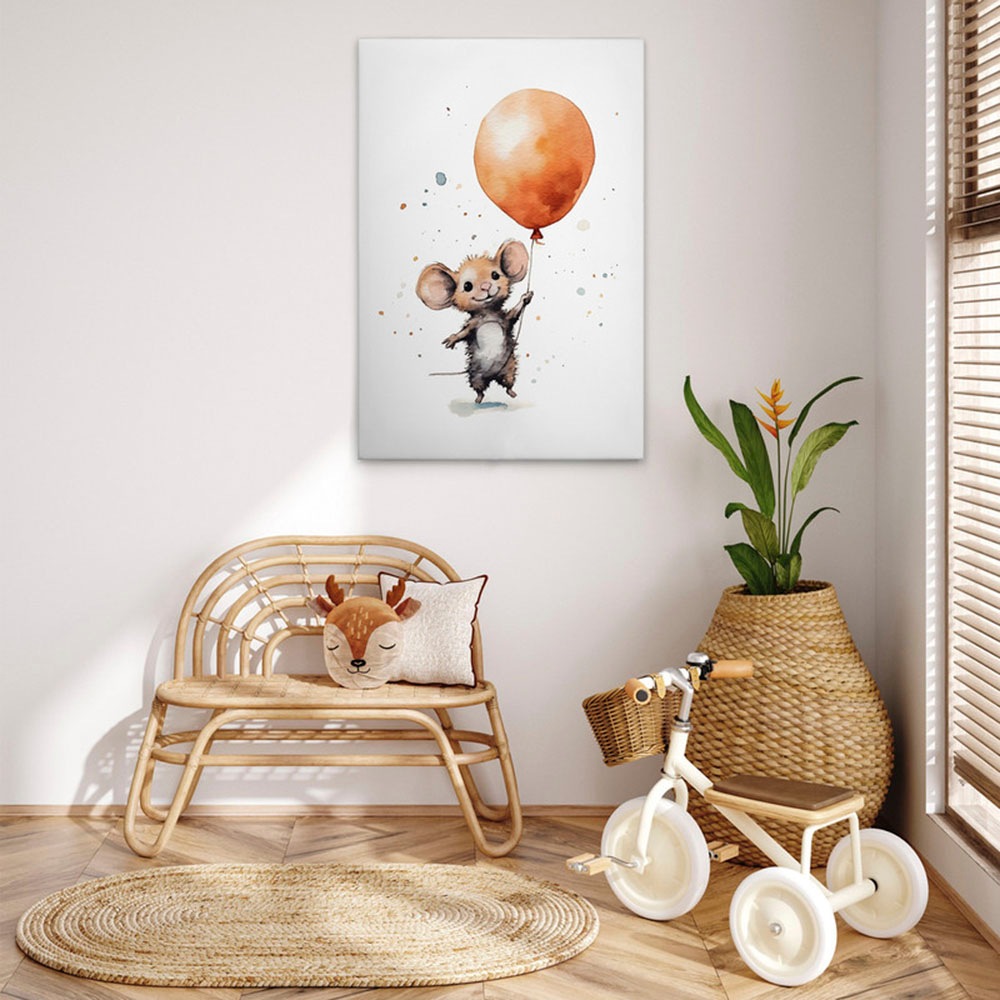 A.S. Création Leinwandbild »Cute Mouse Orange - Wandbild Weiß Braun Keilrah günstig online kaufen