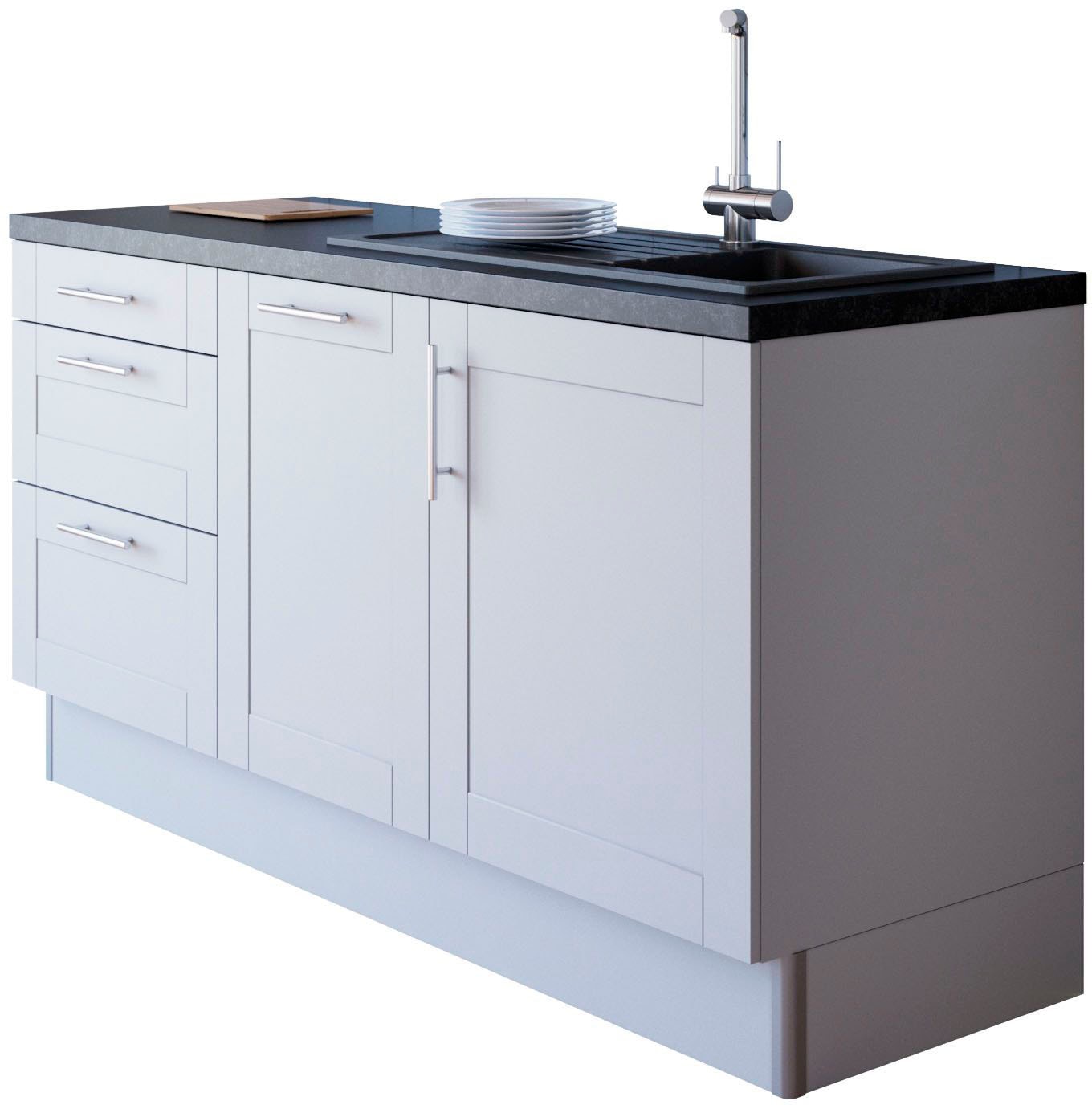OPTIFIT Küche »Ahus«, 180 cm breit, ohne E-Geräte, Soft Close Funktion, MDF Fronten