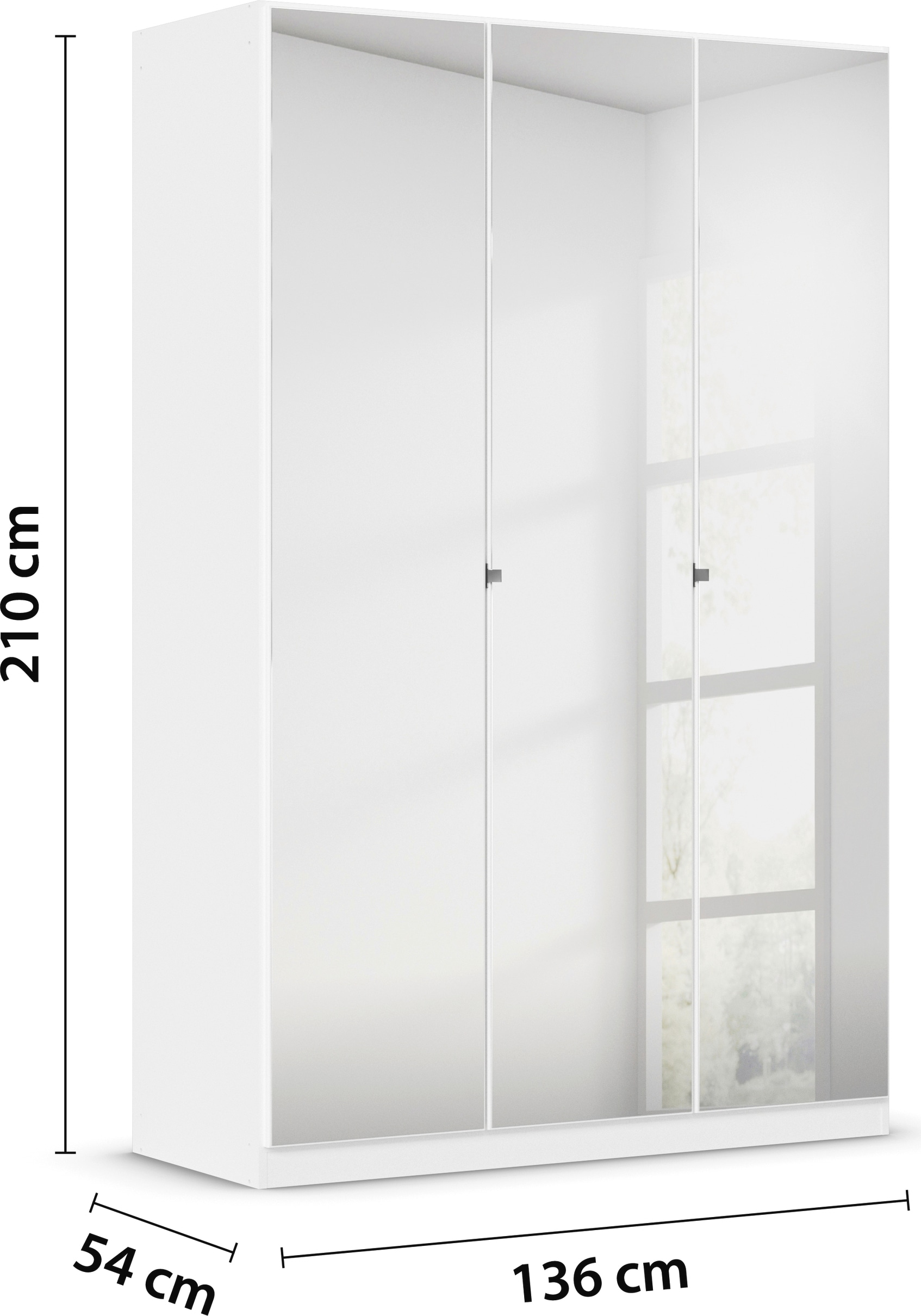 rauch Drehtürenschrank »Reflect«, mit Spiegelfront, inkl. praktischer Inneneinteilung