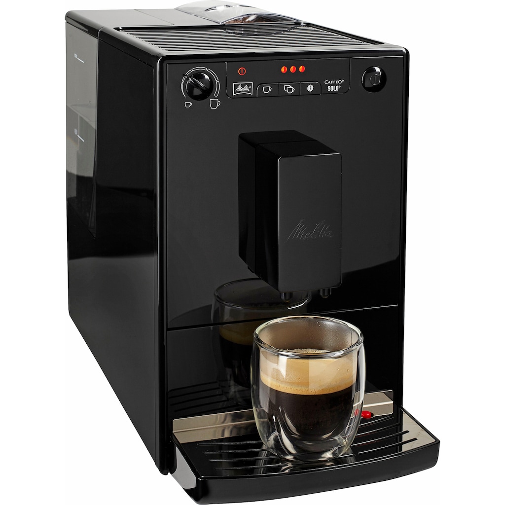 Melitta Kaffeevollautomat »Solo® E950-322, pure black«, aromatischer Kaffee & Espresso bei nur 20 cm Breite