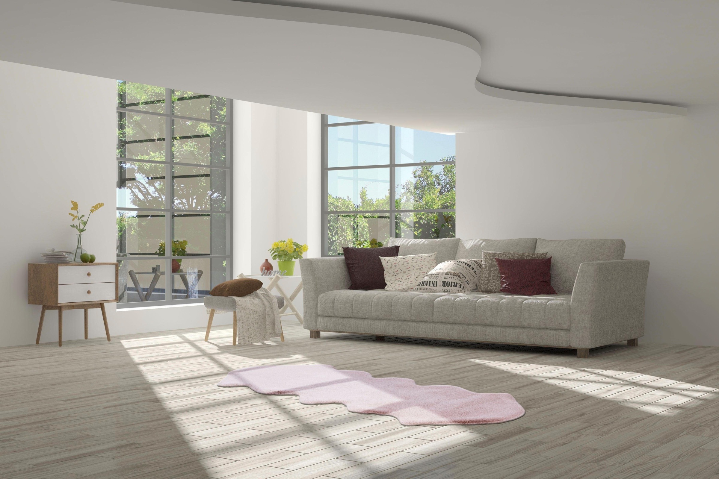 calo-deluxe Fellteppich »Vogesen 300«, fellförmig, 35 mm Höhe, Kunstfell, Hochflor, handtuft, Wohnzimmer, Schlafzimmer