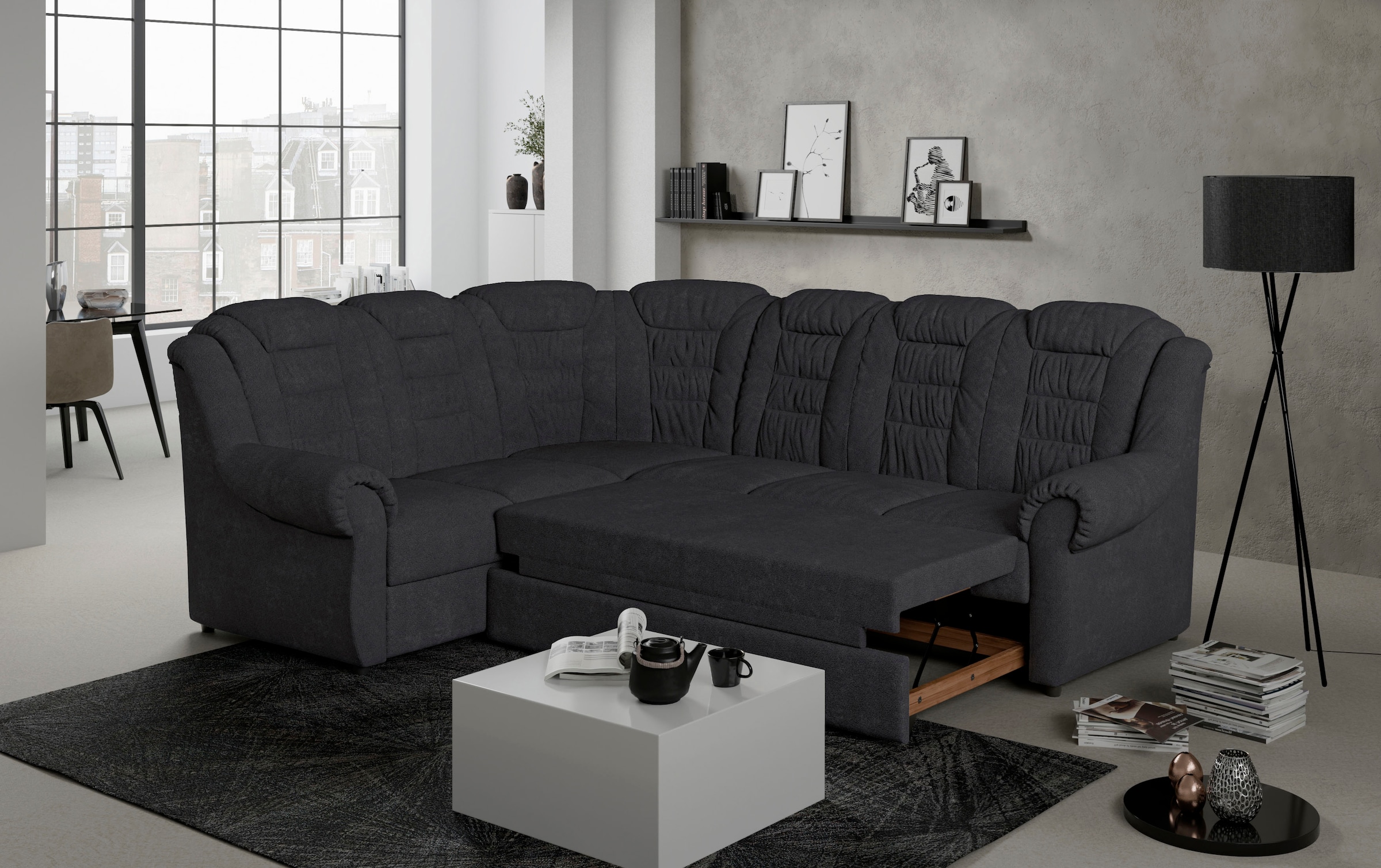 Home affaire Ecksofa »Boston L-Form«, mit hoher Rückenlehne, wahlweise mit günstig online kaufen