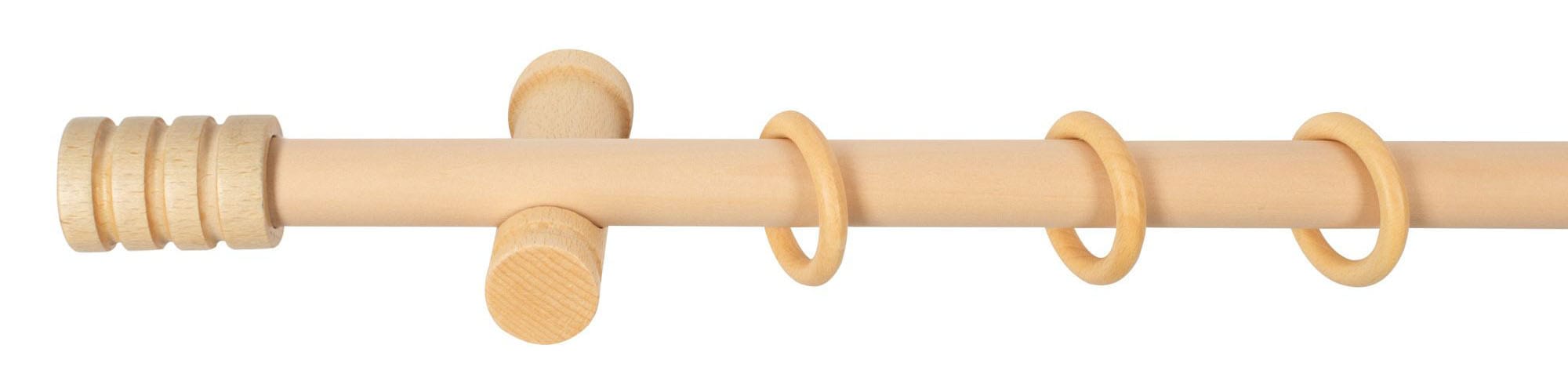 SN DECO GROUP Gardinenstange »Pisa«, 1 läufig-läufig, Fixmaß, 28 mm, Holz, verschiedene Längen und Farben, Komplettset