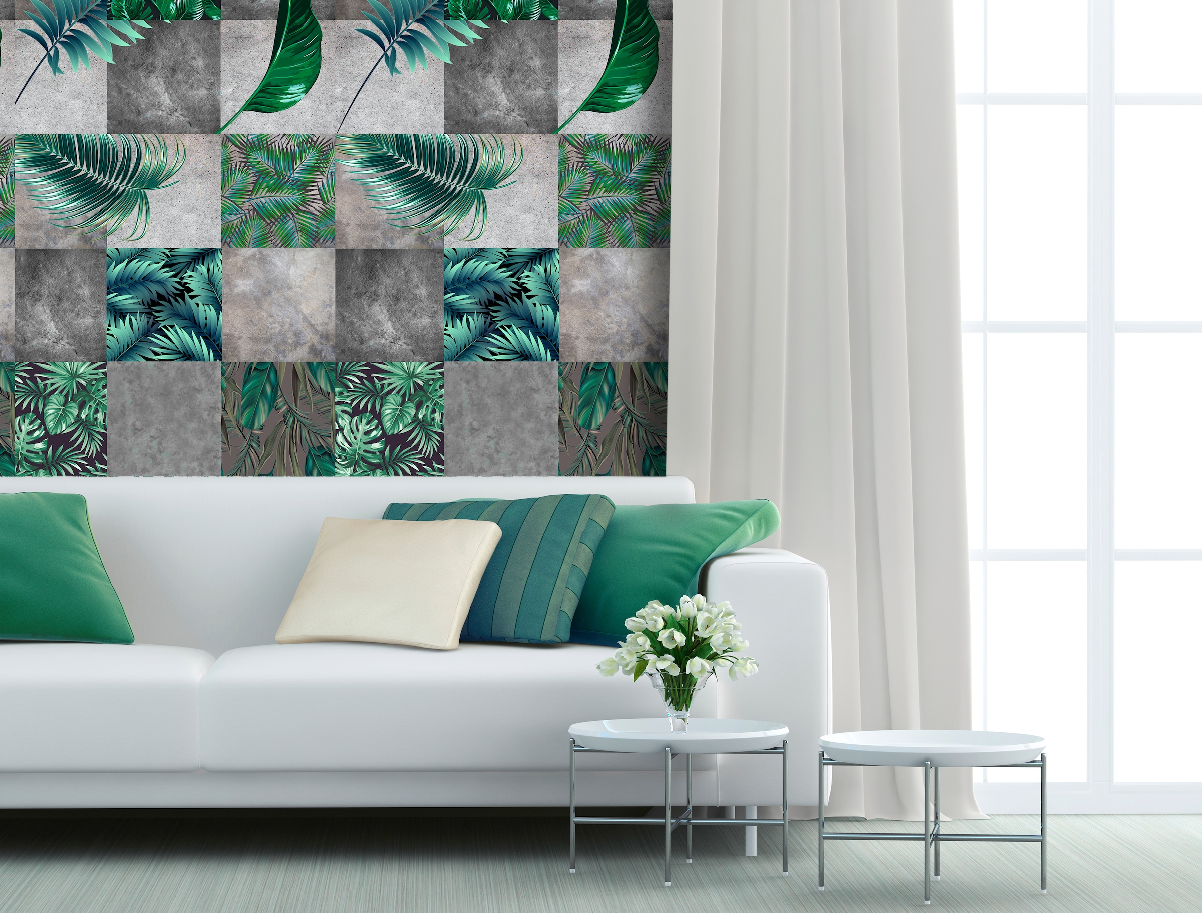 queence Vinyltapete »Easai« Motiv | bedruckt | botanisch | geblümt | gemustert | natürlich glatt 90x250cm, selbstklebend, kinderleichte Anbringung, , Sticker