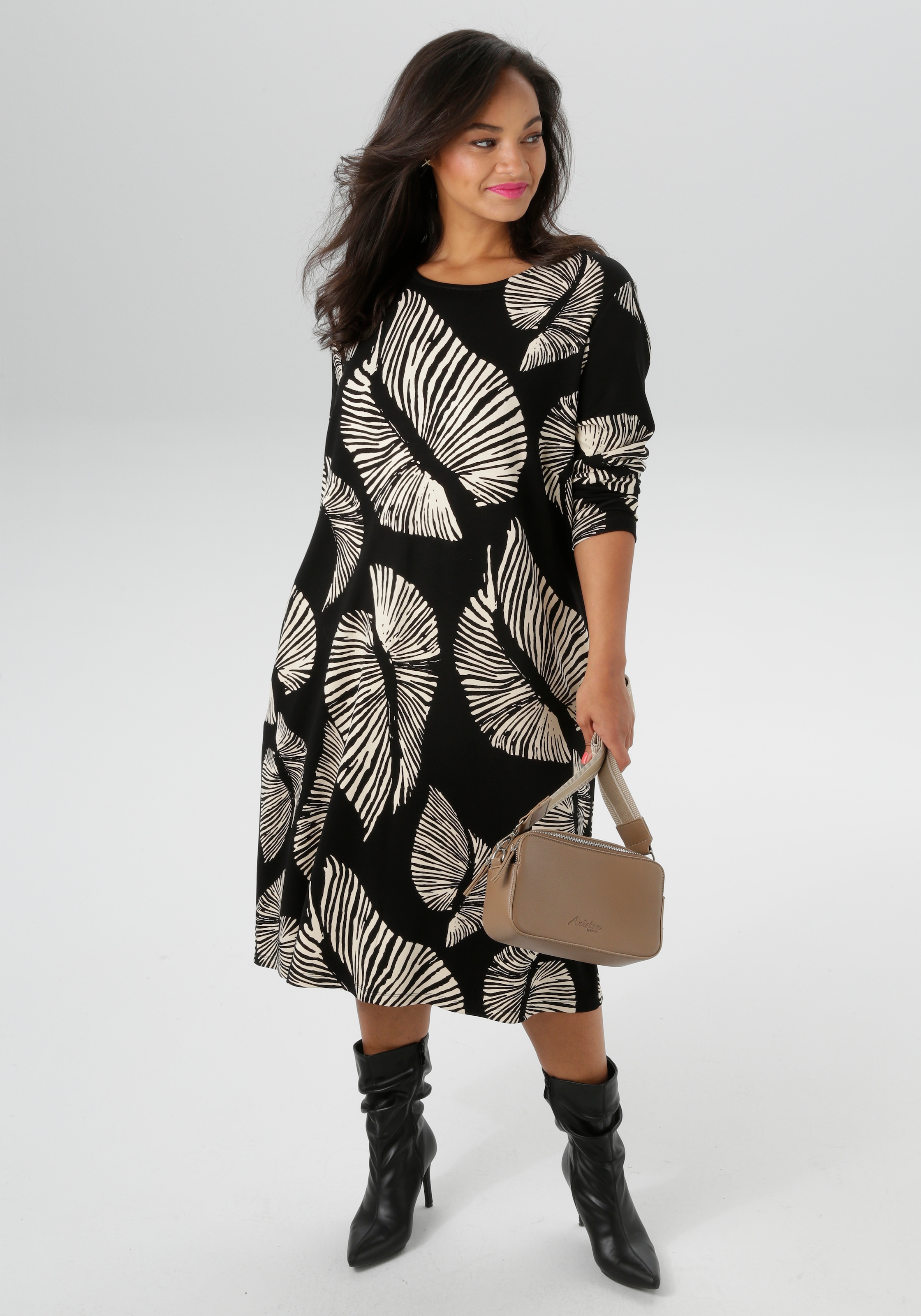 Aniston PLUS Jerseykleid, aus weicher Milano Rib-Qualität - NEUE KOLLEKTION