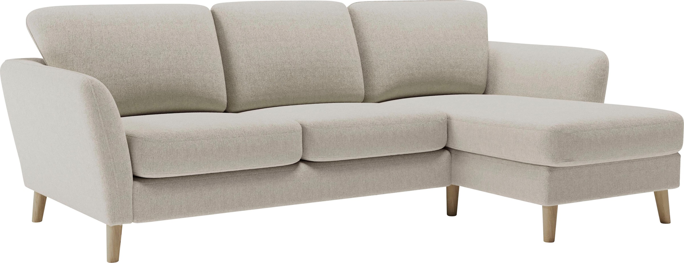 Home affaire Ecksofa »MARSEILLE (242/152cm),L-Form, Rec. rechts/links«, Massivholzbeine aus Eiche, in verschieden Bezügen und Farbvarianten