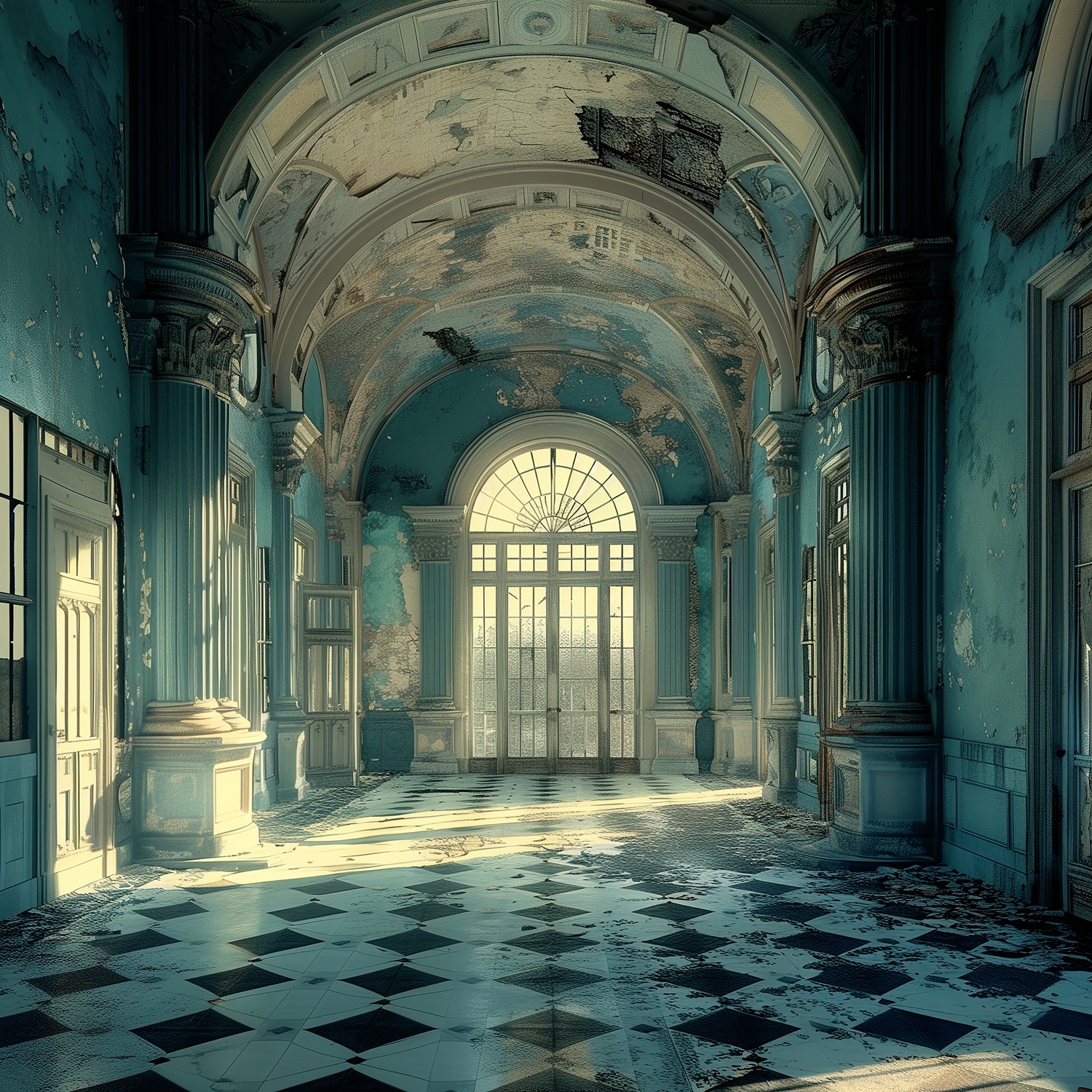 queence Acrylglasbild »Lost Places« Architektonische Elemente   Elemente de günstig online kaufen