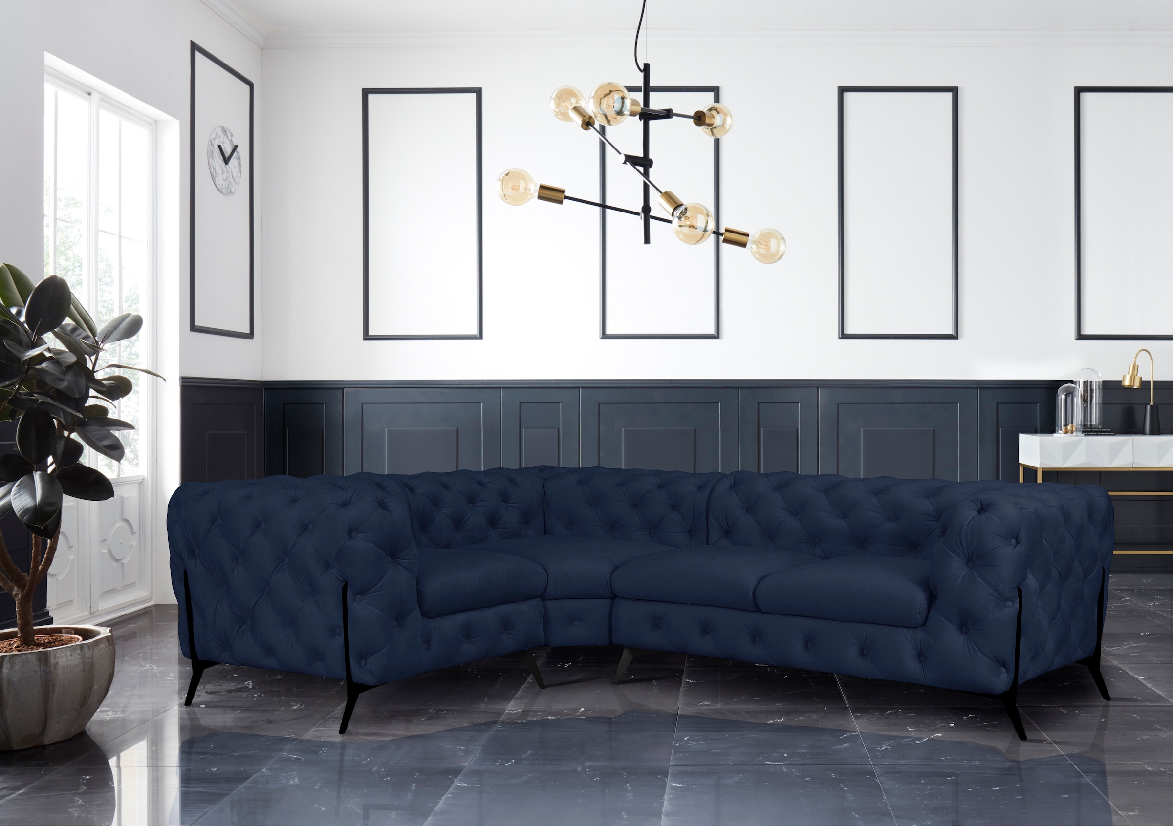 Home affaire Chesterfield-Sofa »Amaury L-Form« moderne Chersterfield-Optik, günstig online kaufen