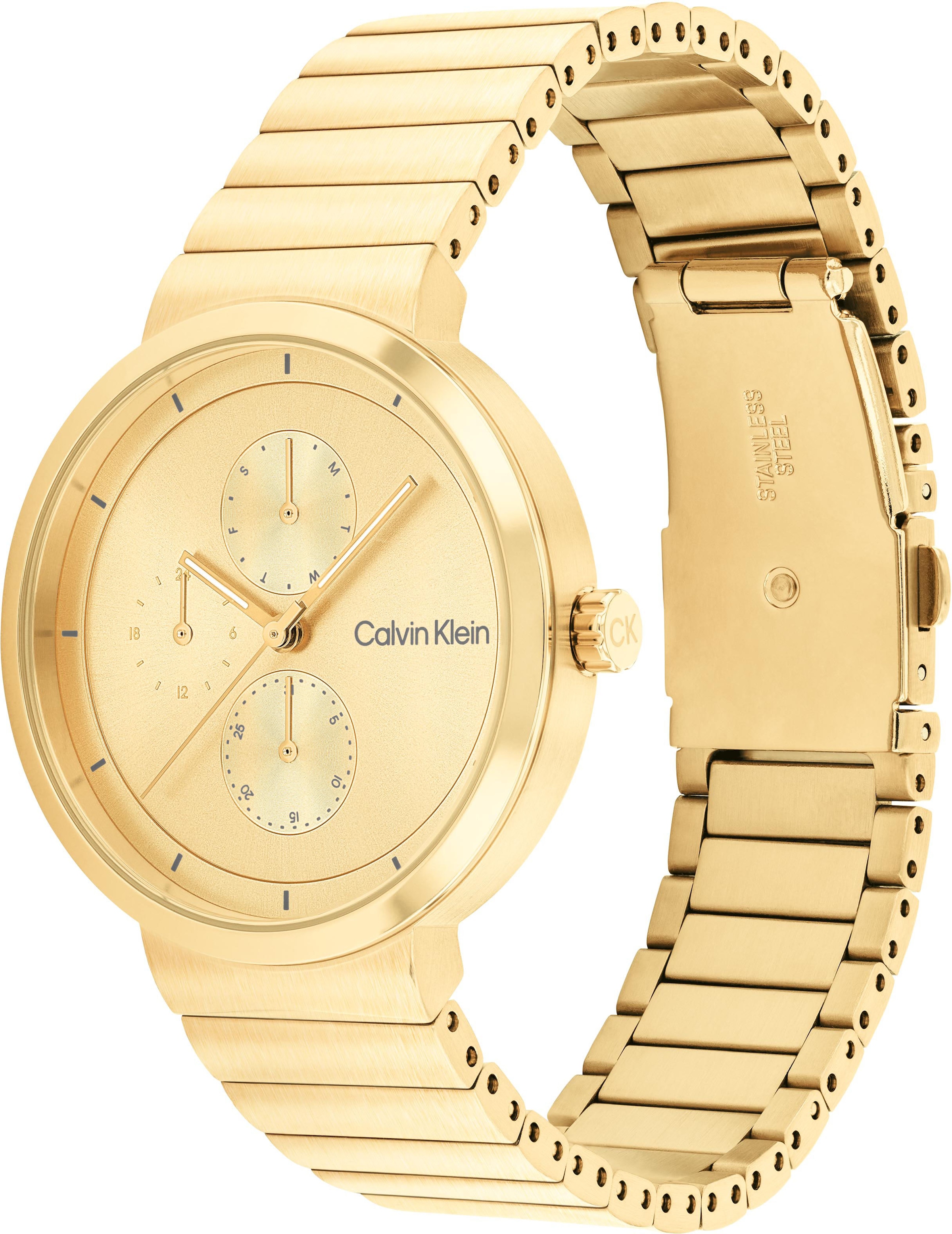 Calvin Klein Multifunktionsuhr »CREATE«, Quarzuhr, Armbanduhr, Damenuhr, Datum, Edelstahlarmband