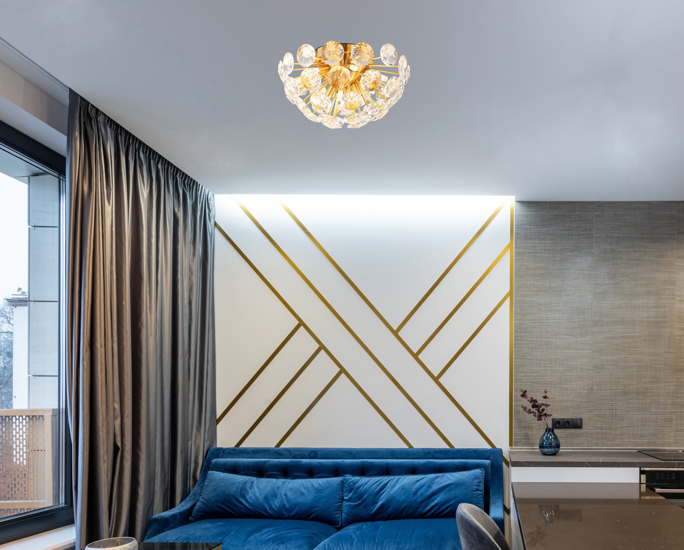 GLOBO LIGHTING Deckenleuchte »VIRINA« G9 1 Stk. Deckenlampe/goldfarben/Kristalle/elegant/Wohnzimmer