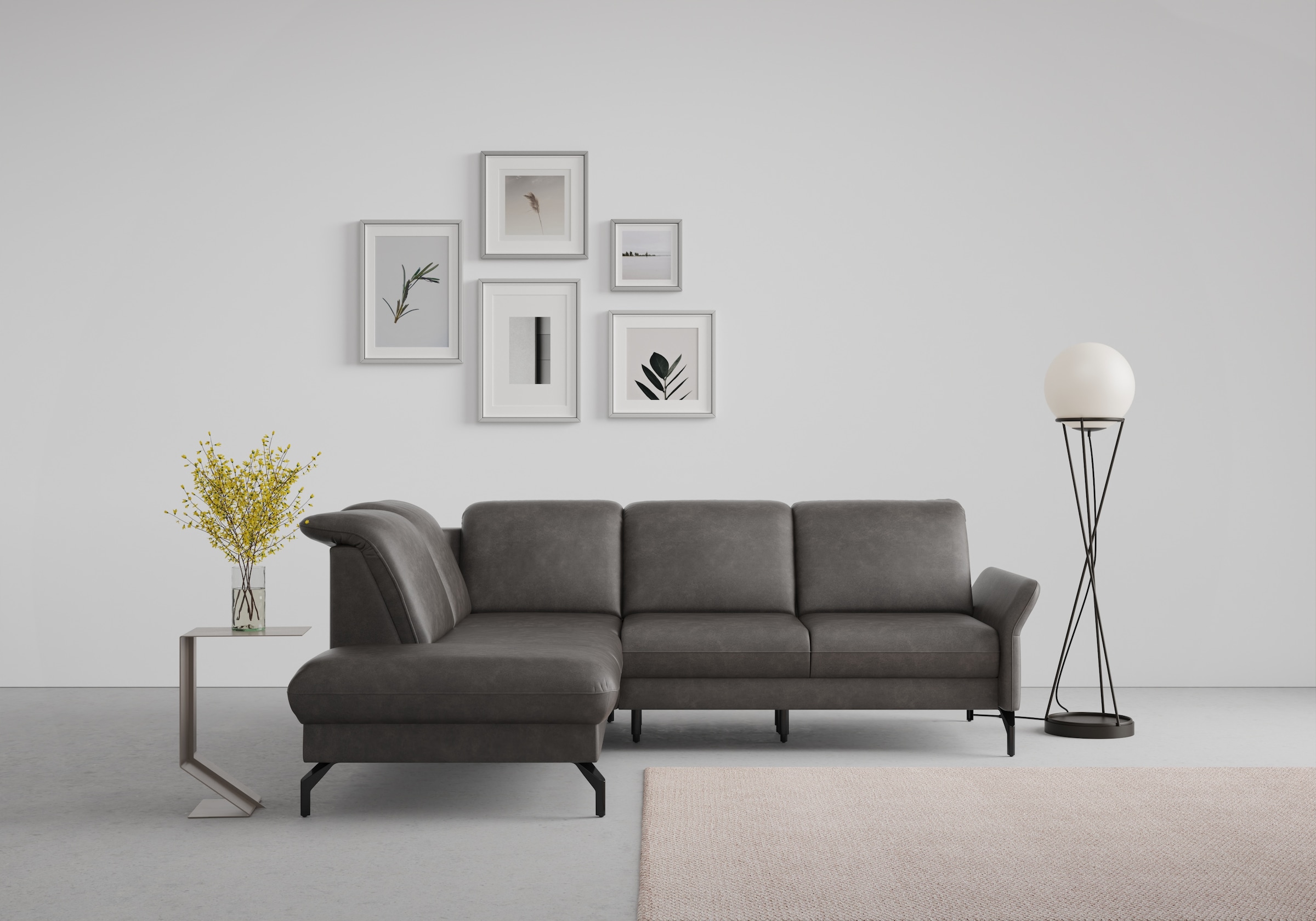 sit&more Ecksofa »Fashion L-Form«, wahlweise mit Kopfteilverstellung und Vorziehsitz, motorisch