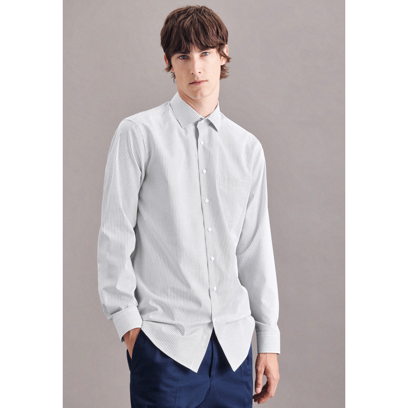 SEIDENSTICKER Businesshemd »Regular« Regular Langarm Kentkragen Streifen blau XXL45 - normale Ärmellängen normale Ärmellängen XXL45 Passform: Regular