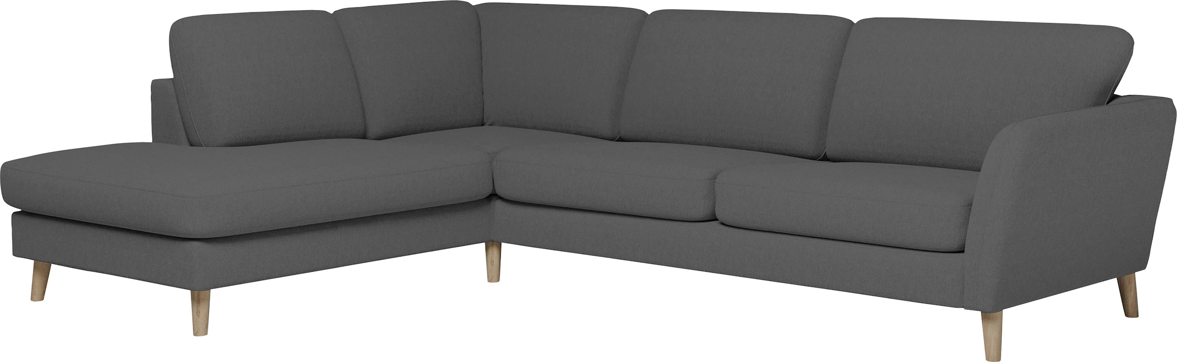 Home affaire Ecksofa »MARSEILLE 278/202 cm, L-Form, Ottom. rechts/links«, Massivholzbeine aus Eiche, in verschieden Bezügen und Farbvarianten
