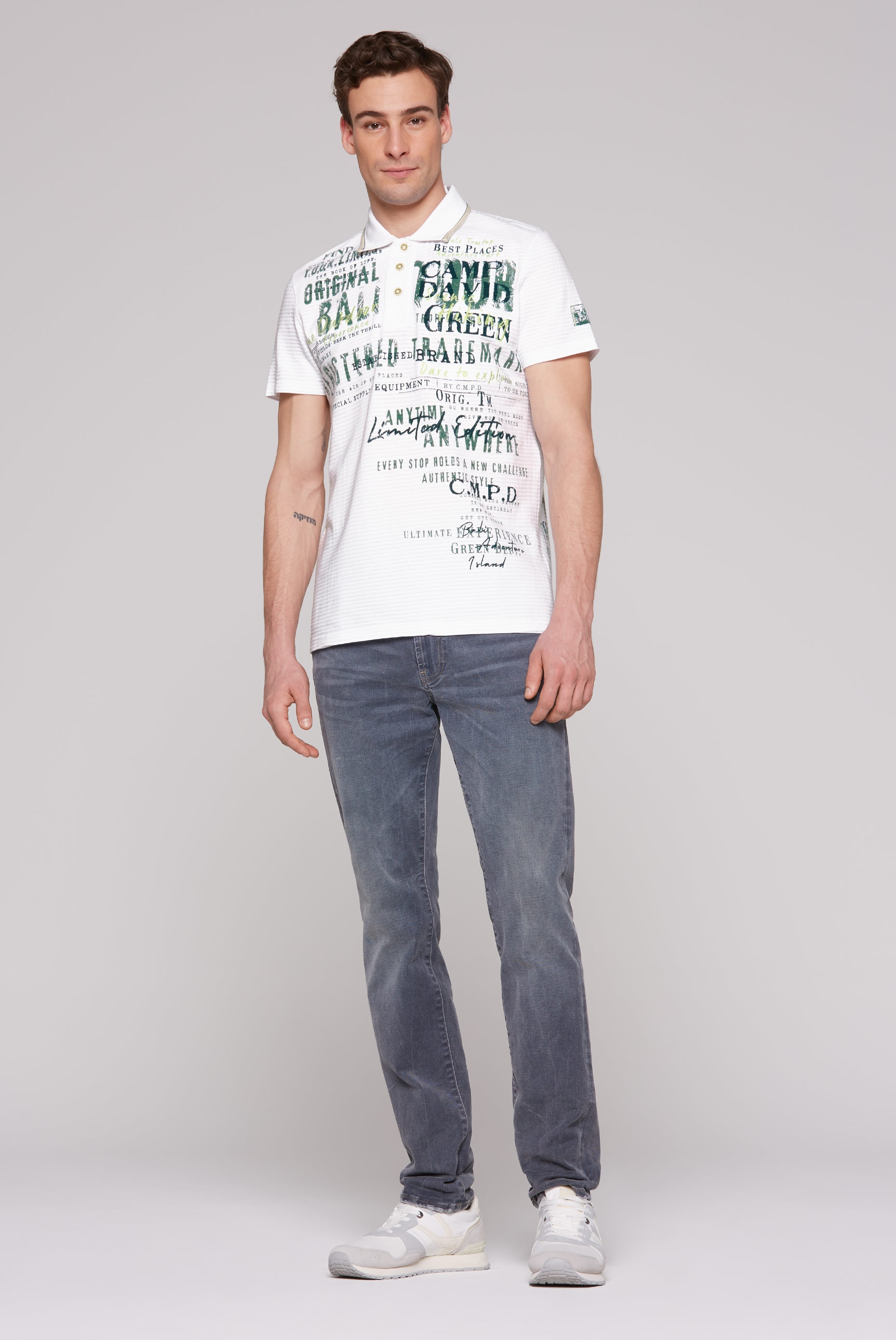 CAMP DAVID Poloshirt, mit Logo Print