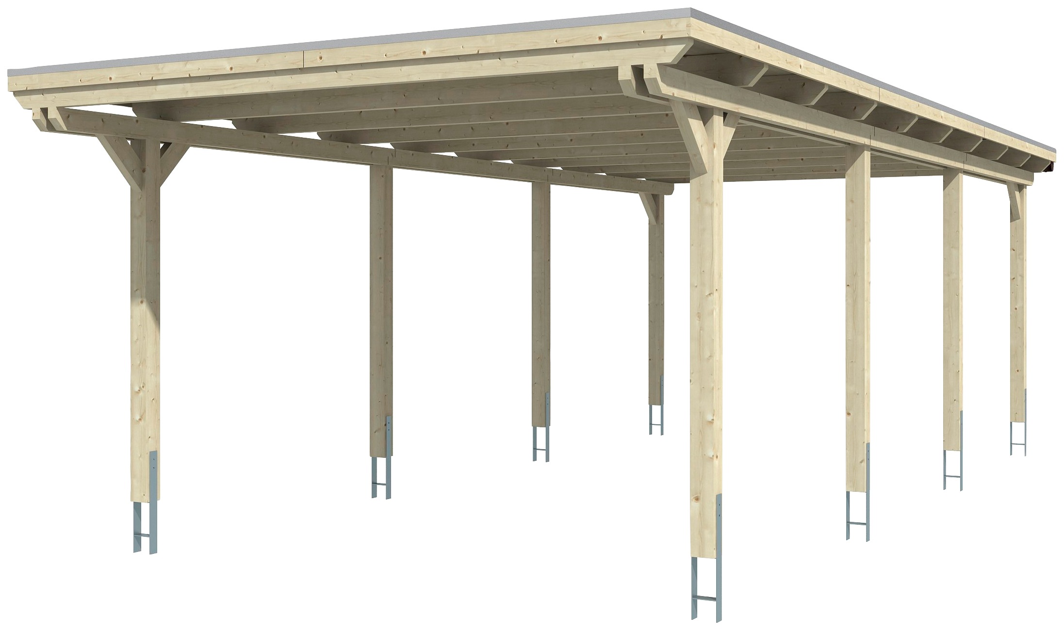 Skan Holz Carport Emsland 404 cm x 846 cm Eiche hell günstig online kaufen