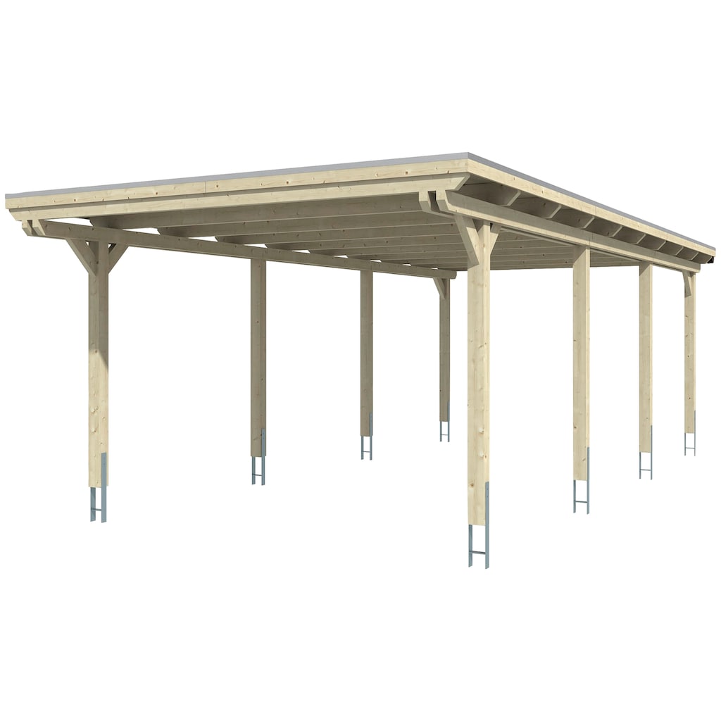 Skanholz Einzelcarport »Emsland«, Leimholz-Nordisches Fichtenholz, 341 cm, hellbraun