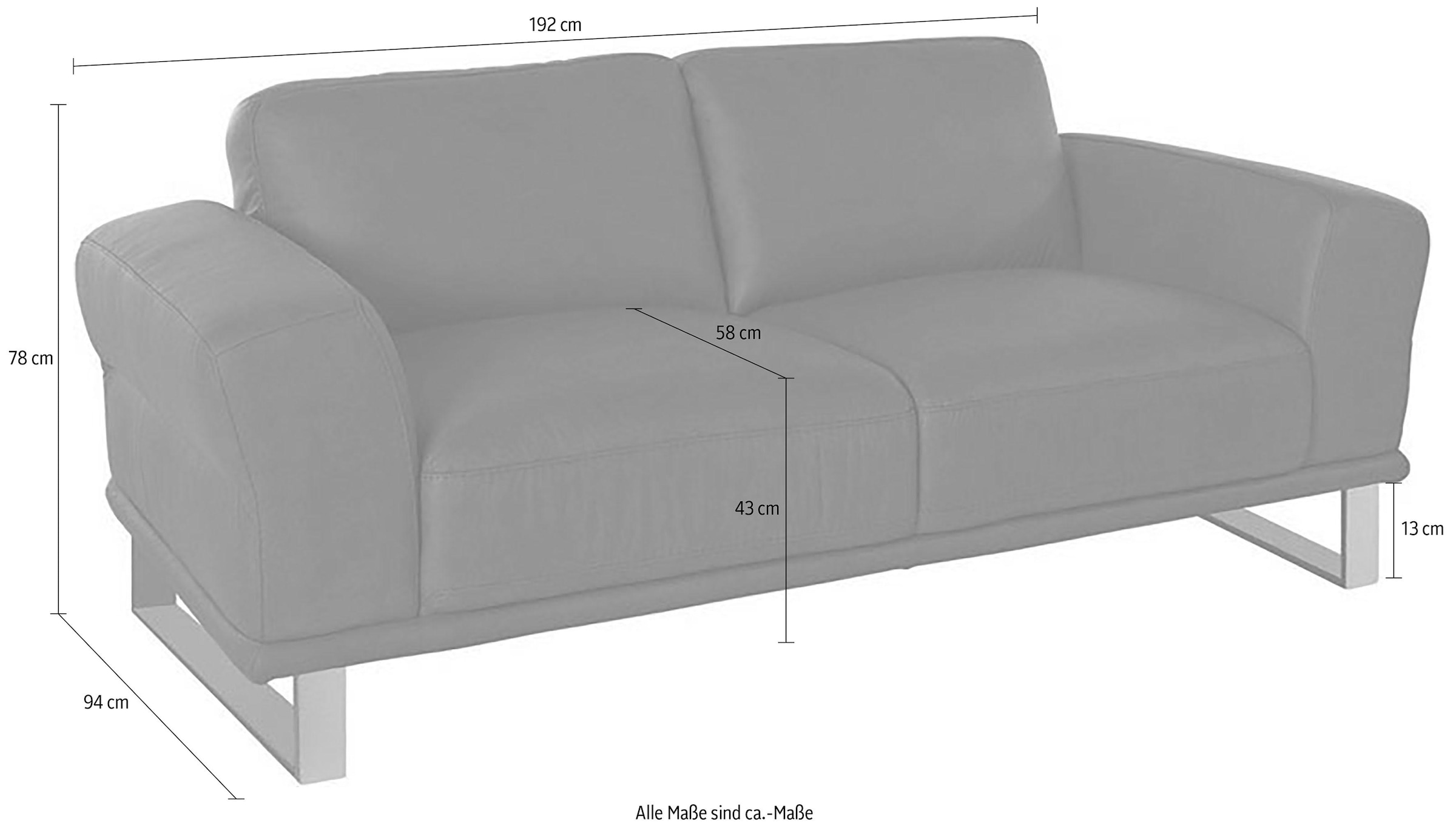 W.SCHILLIG 2-Sitzer »montanaa«, mit Metallkufen in Silber matt, Breite 192 cm