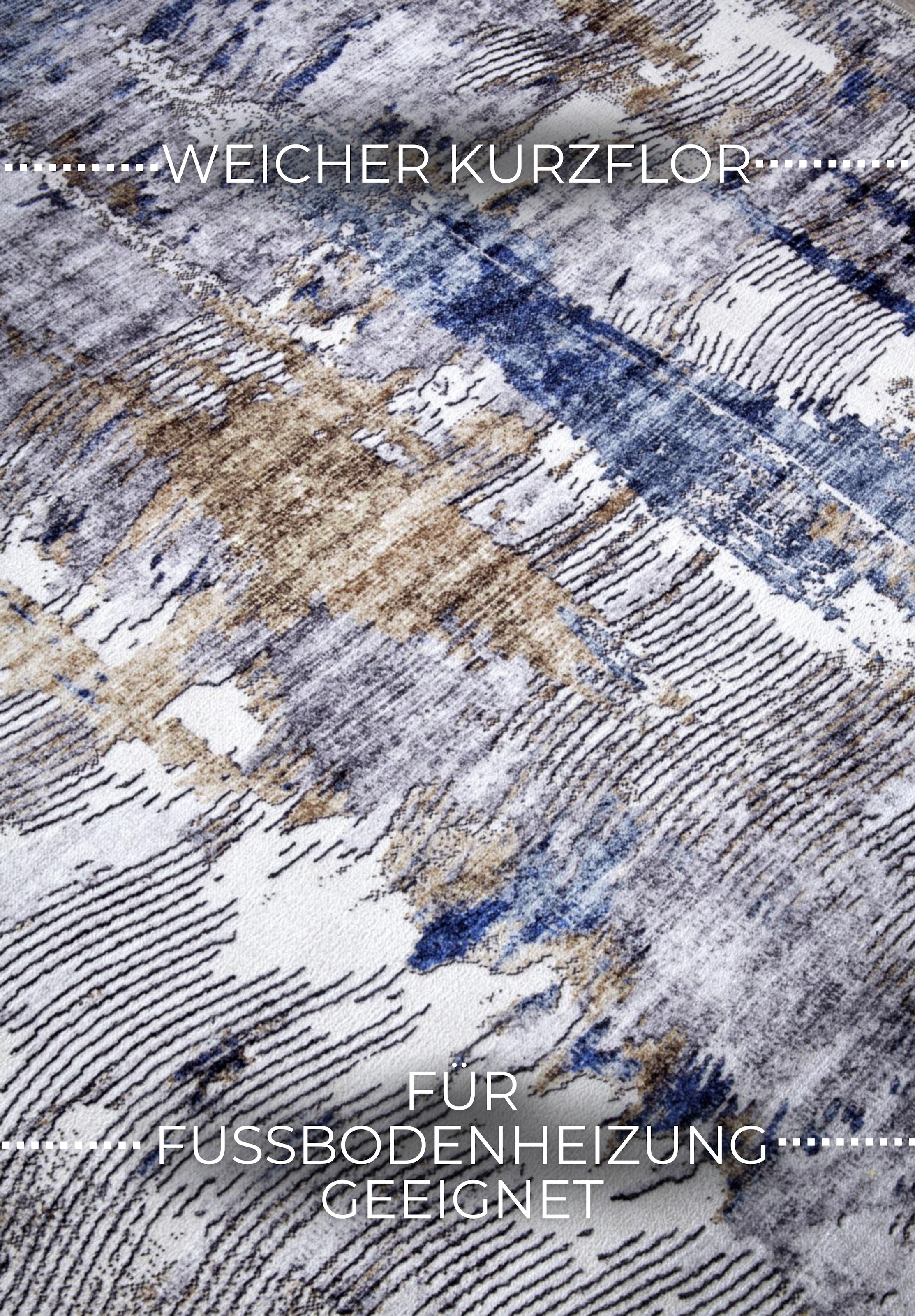 ELLE DECORATION Teppich »Malard«, rechteckig, 5 mm Höhe, Kurzflor, Anti Rutsch, Vintage, Modern, Wohnzimmer, Flur