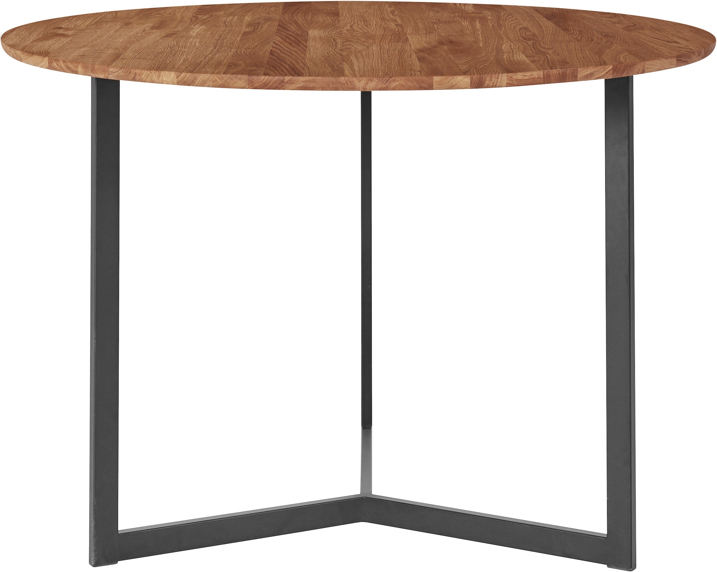 andas Esstisch, Tischplatte aus massiver Eiche, FSC®- Massivholz, Gestell aus Metall