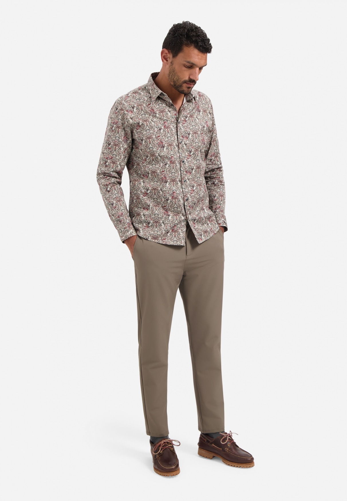 NO EXCESS Langarmhemd »No Excess Bedrucktes Hemd Shirt Stretch Allover Printed«