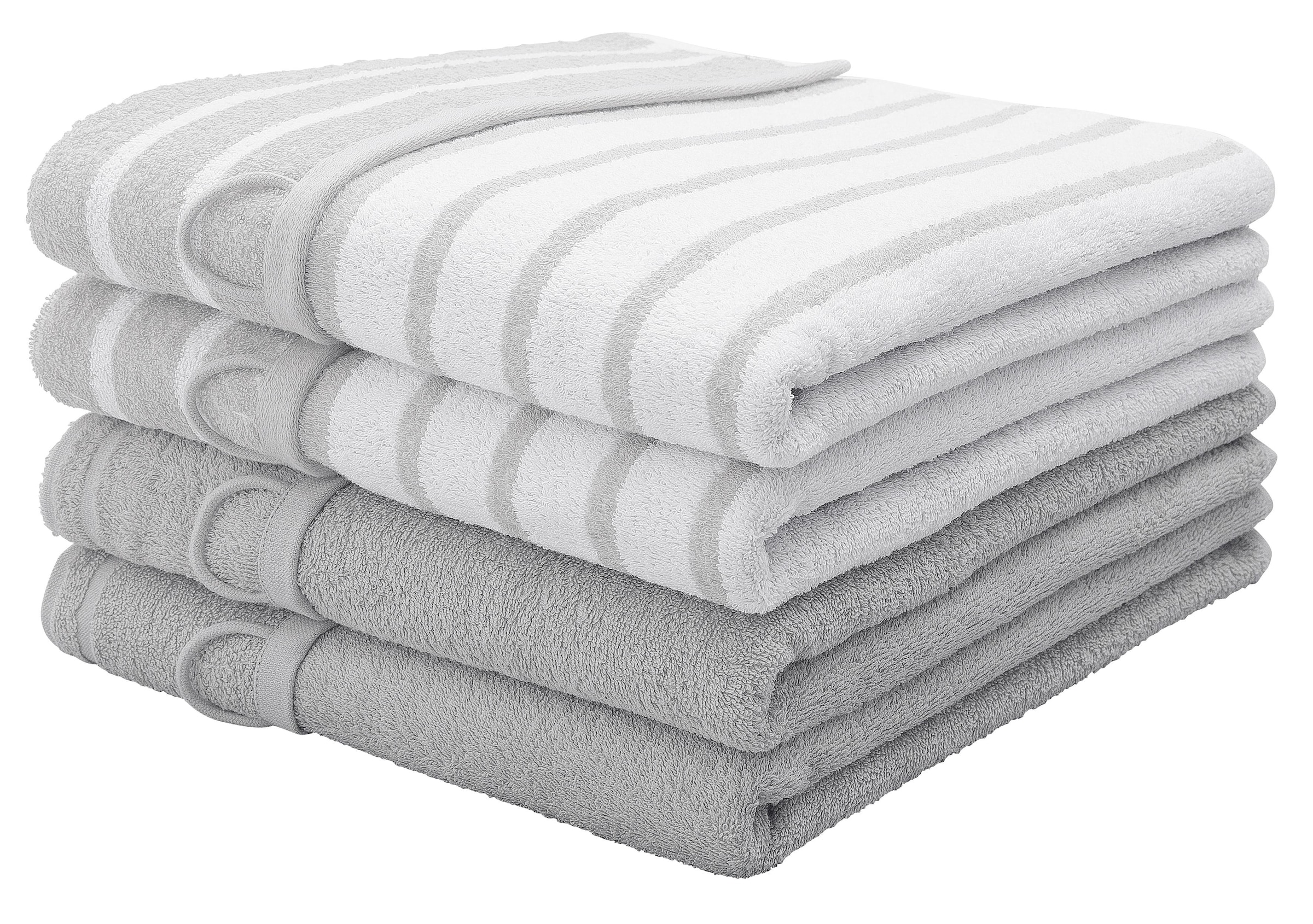 my home Badetücher »Finn«, (4 St.), Set und Serie, Handtuchset mit Uni  Farben und Streifen, 100% Baumwolle bequem und schnell bestellen