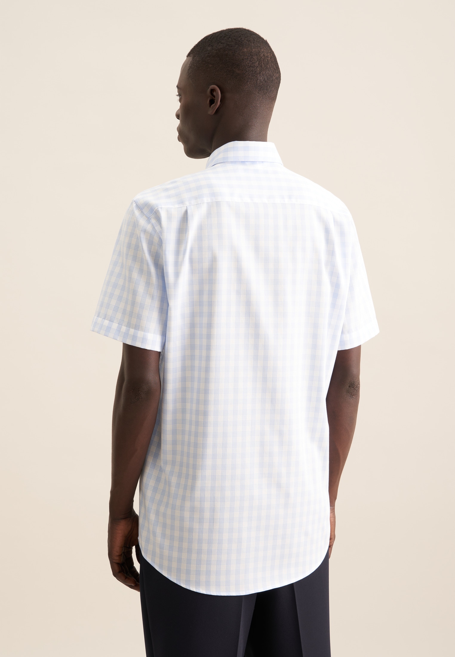 seidensticker Businesshemd »Comfort« Comfort 1/2 Button-Down-Kragen Karo