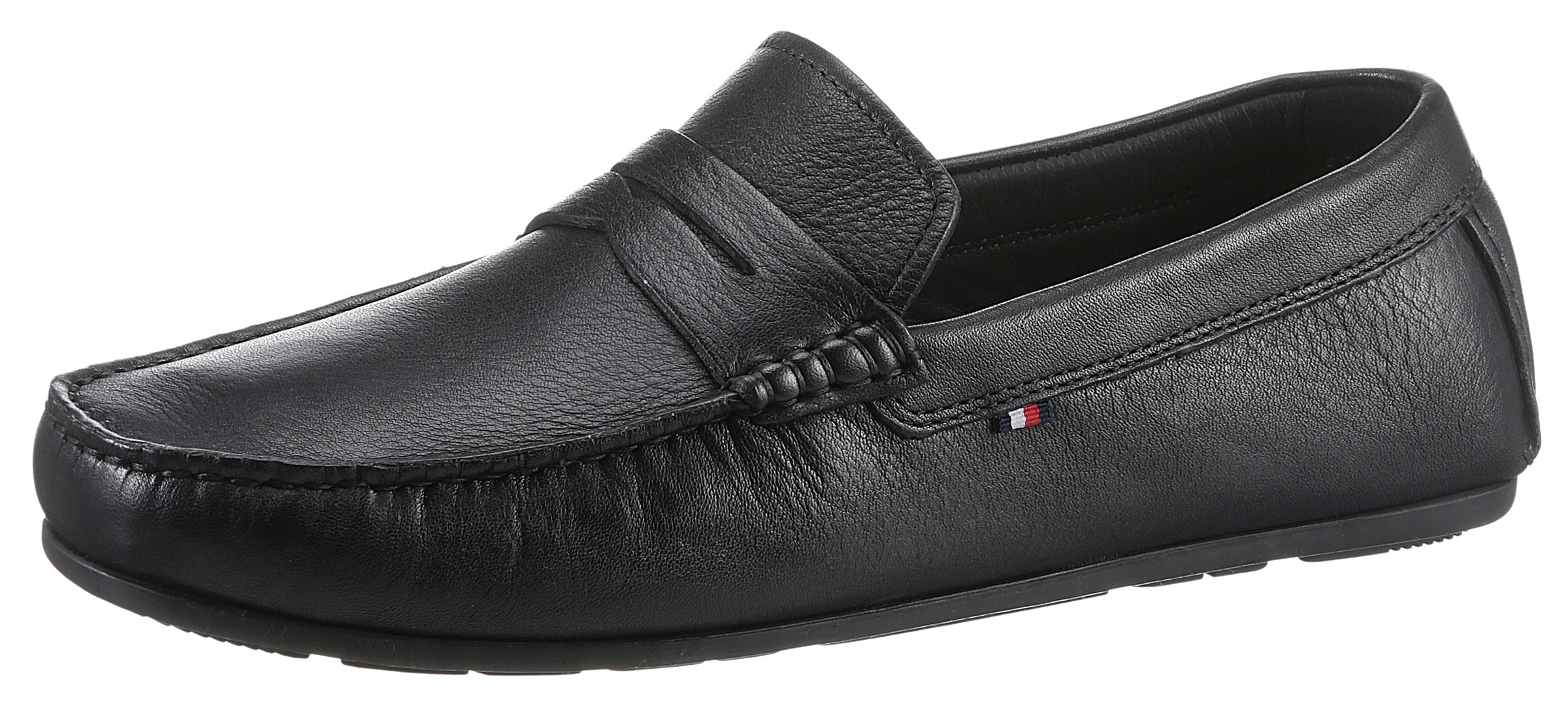 Tommy Hilfiger Slipper »CASUAL HILFIGER LEATHER DRIVER«, mit Zierriegel und Logoflag,... kaufen
