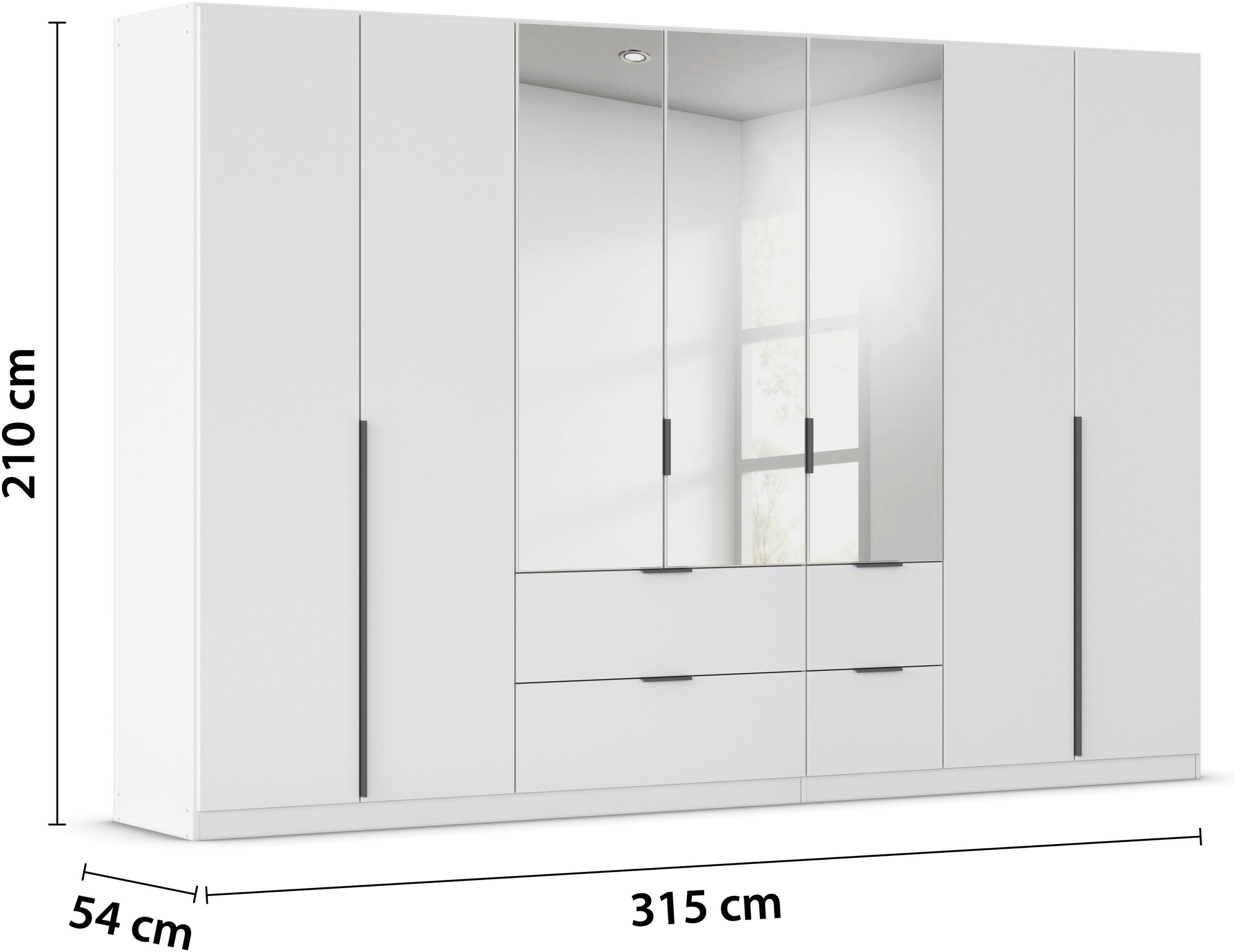 rauch Drehtürenschrank »Kleiderschrank Schrank Garderobe AGORDO mit Dekor- oder Hochglanzfront«, (in zwei Griff-Farben mit Dekor- oder Hochglanzfront), mit Außenschubkästen, in 6 Breiten und 2 Höhen MADE IN GERMANY