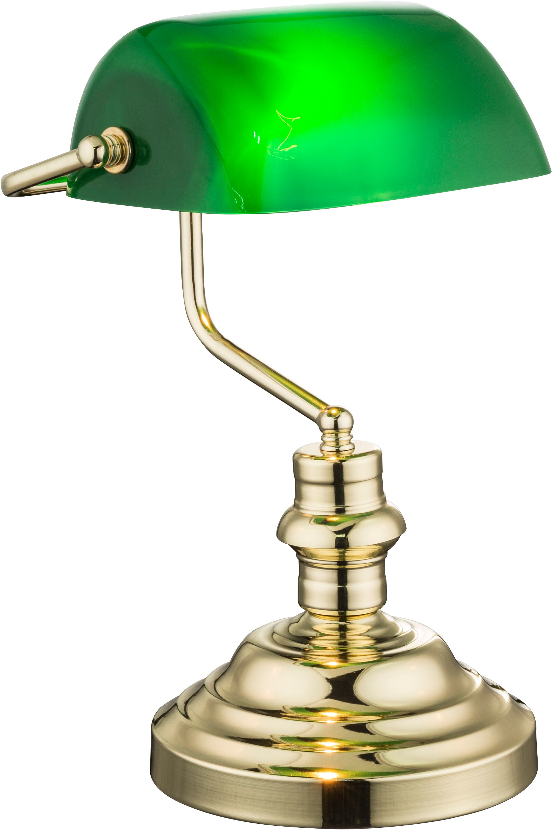 GLOBO LIGHTING LED Tischleuchte »ANTIQUE«, 1 flammig, Leuchtmittel E27 | ohne Leuchtmittel, Bankerleuchte Bankerlampe