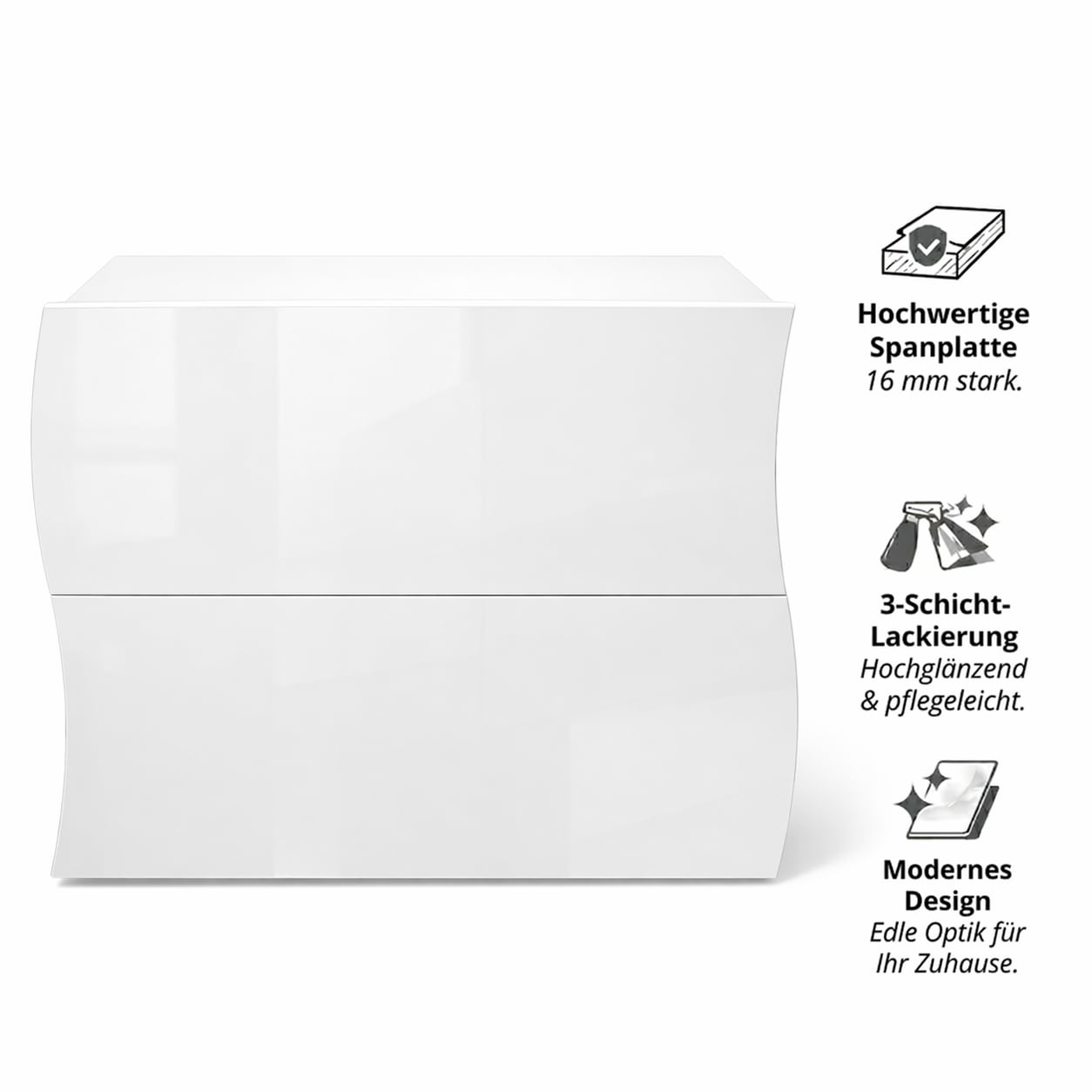 OTTO home Schuhschrank »Luxor 2, Schuhregal, Schuhkommode, Höhe 81 cm« UV-lackiert, Hochglanz, grifflos, 2-türig