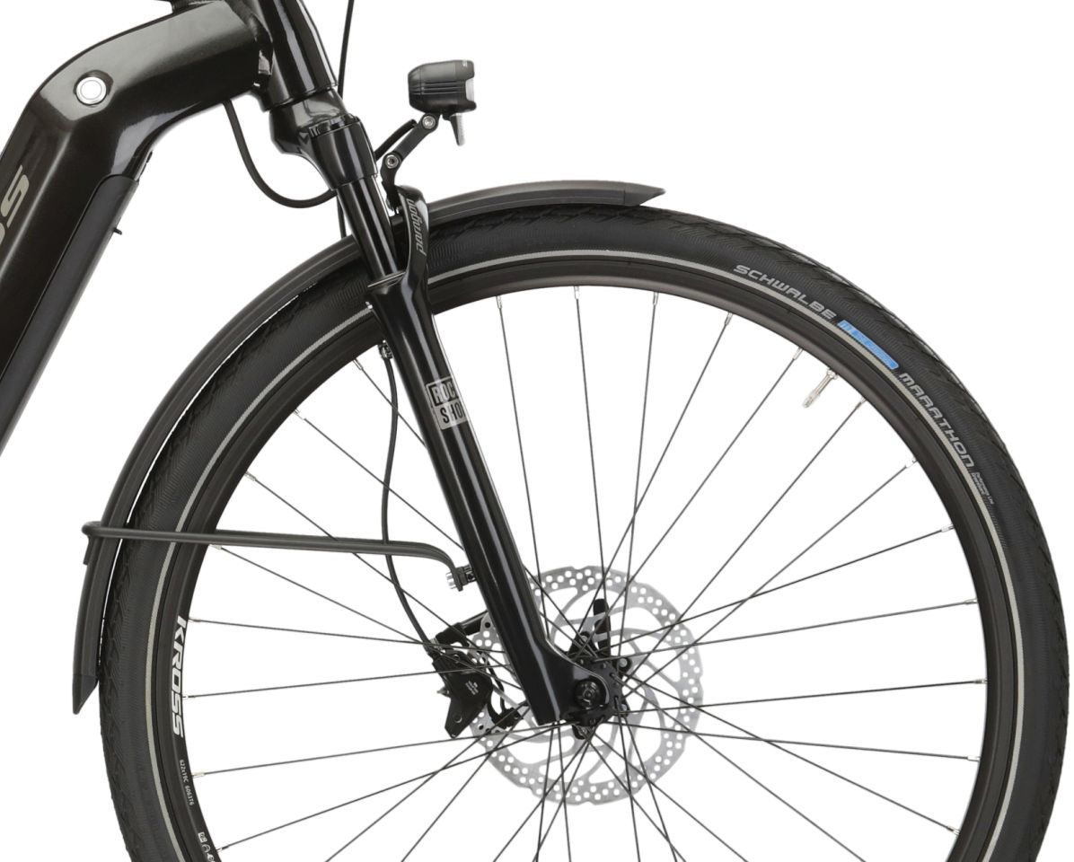 Kross »E-Trekkingrad Trans Hybrid 6.0 28 Zoll schwarz« 10 Gang Shimano DEORE XT T8000 Schaltwerk Kettenschaltung Mittelmotor 250 W Pedelec, Elektrofahrrad für Herren