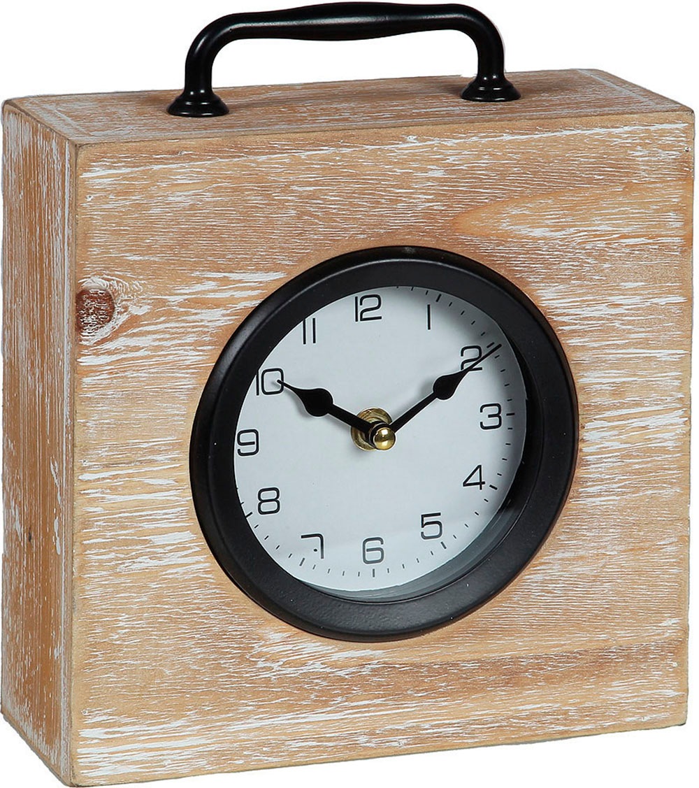 Ambiente Haus Tischuhr »Tischuhr holz 23cm«, (1 St.) günstig online kaufen