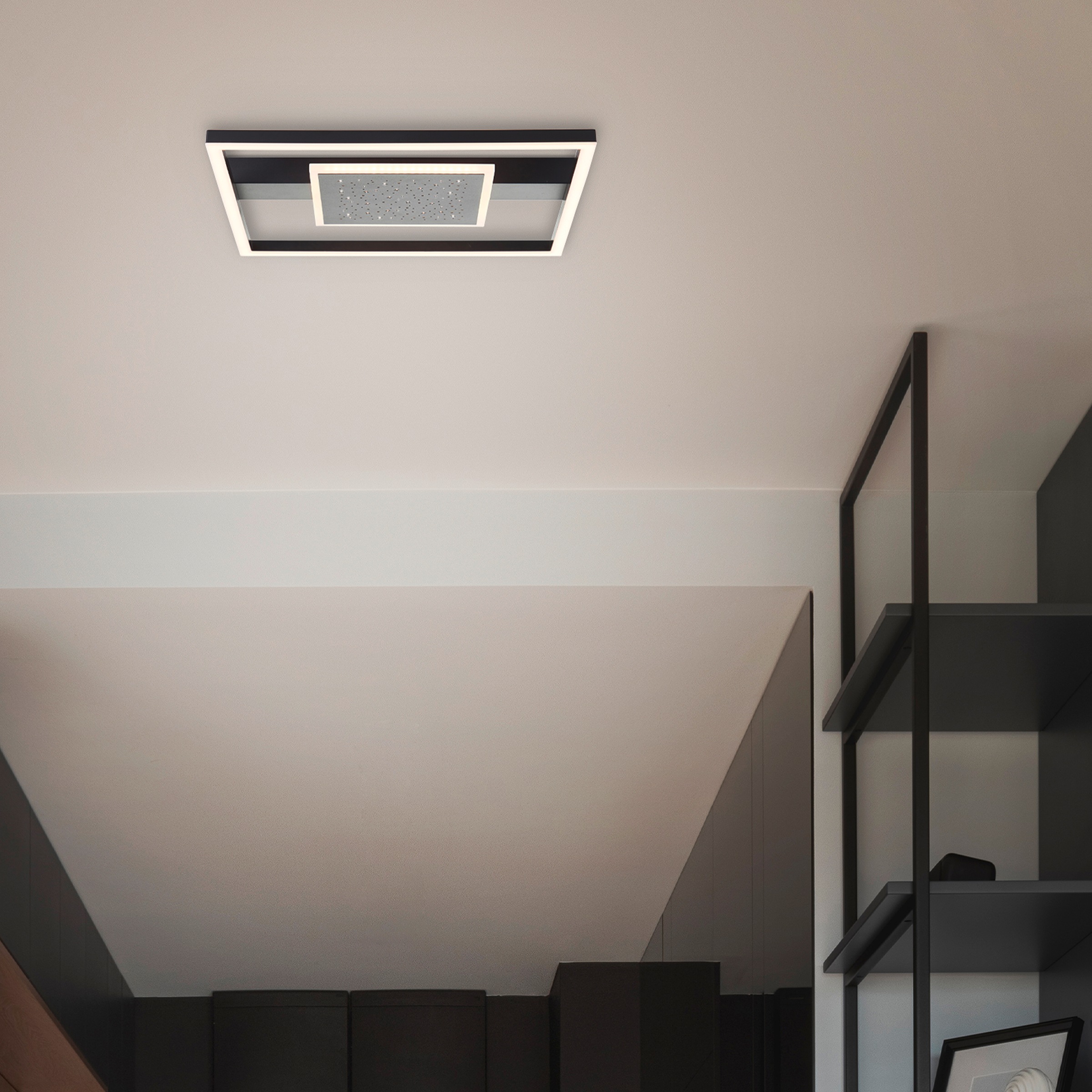 BreLight LED Deckenleuchte »Reno«, 37 x 37 cm, 3500 lm, 3000 K, Sternenglan günstig online kaufen