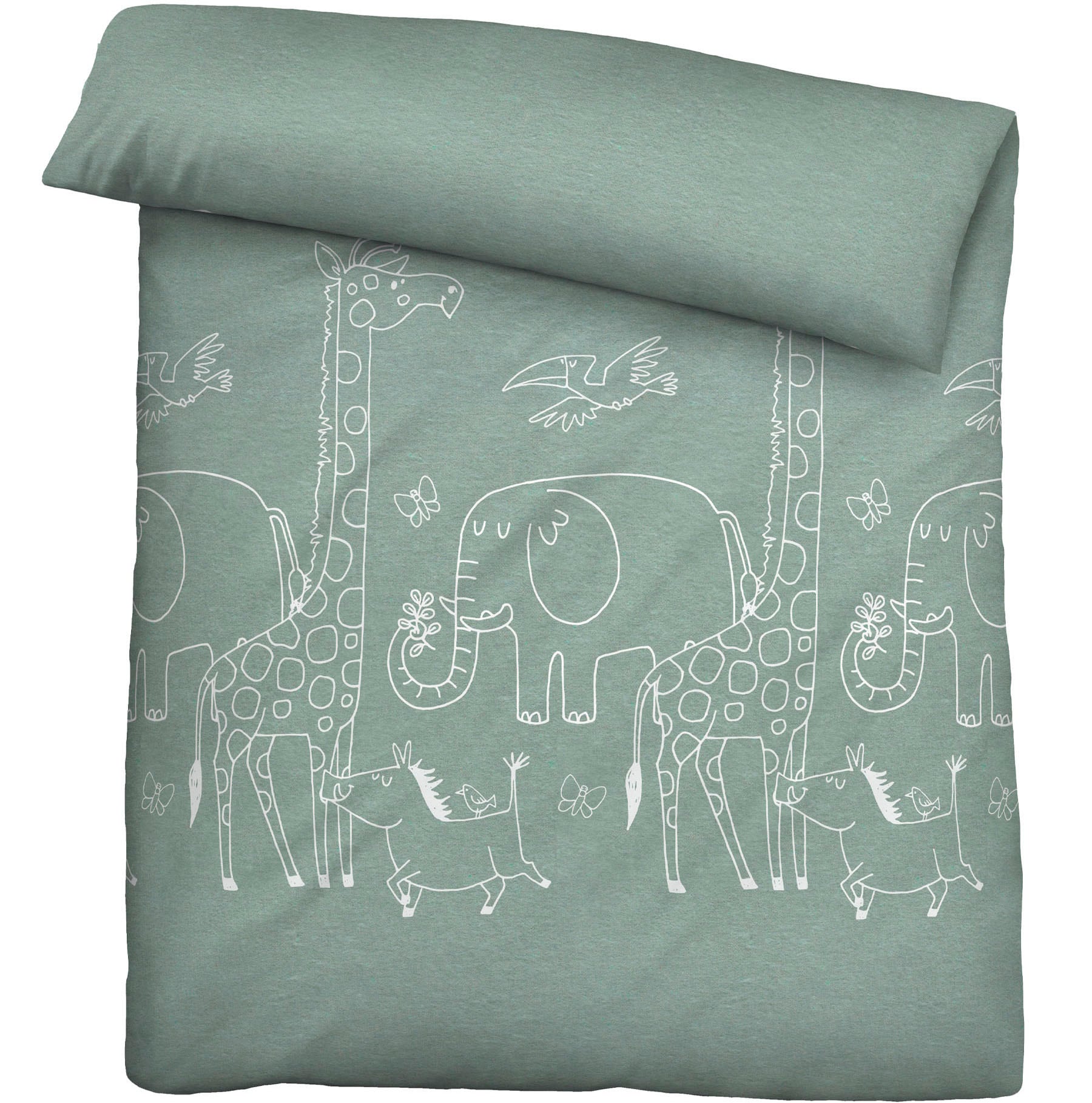 Biberna Kinderbettwäsche »0840520«, kuschelig warm, samtweich, Melange, 100% Baumwolle, made in Germany