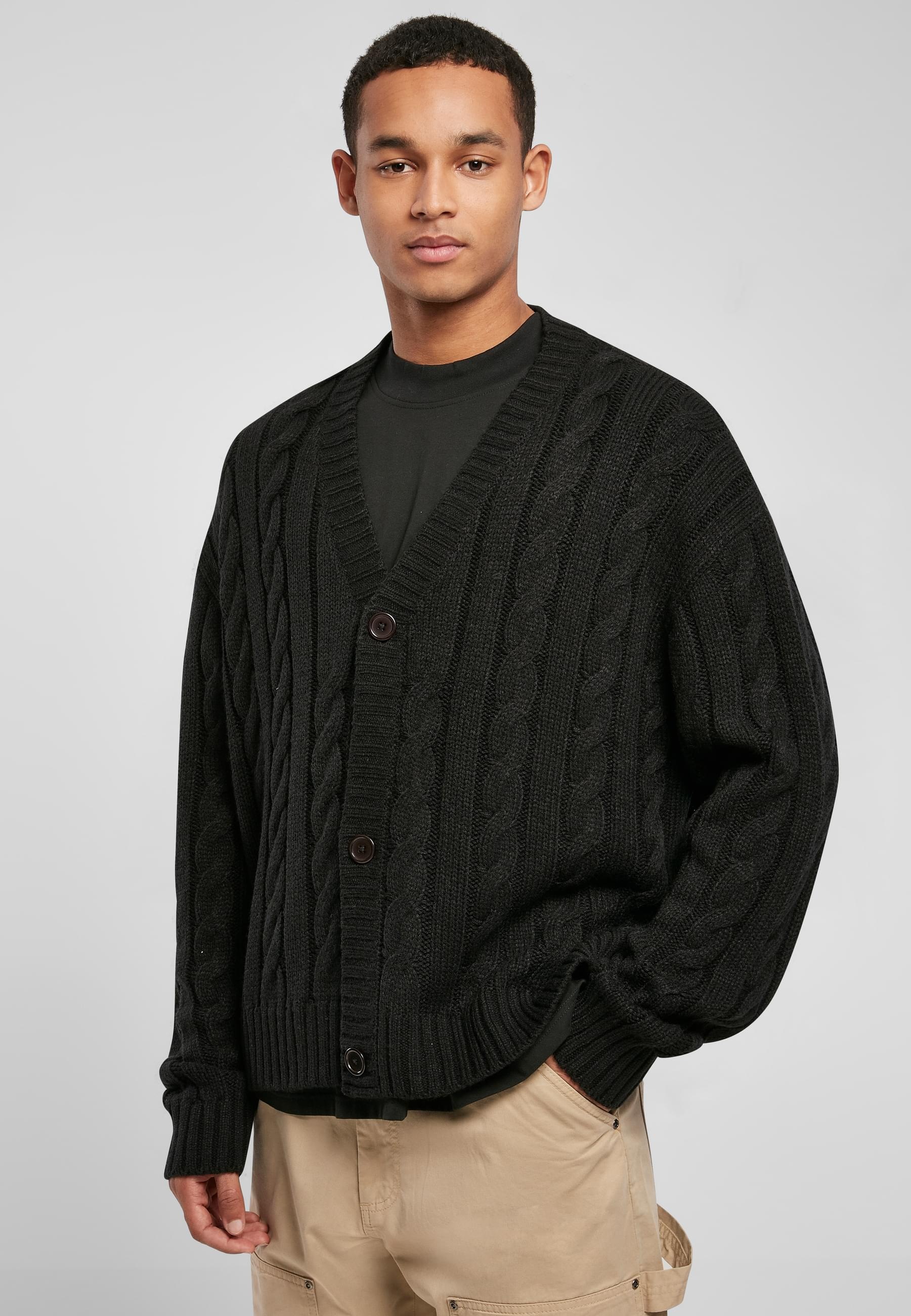 URBAN CLASSICS Strickjacke »Urban Classics Herren Boxy Cardigan« 1 Stk. tlg.