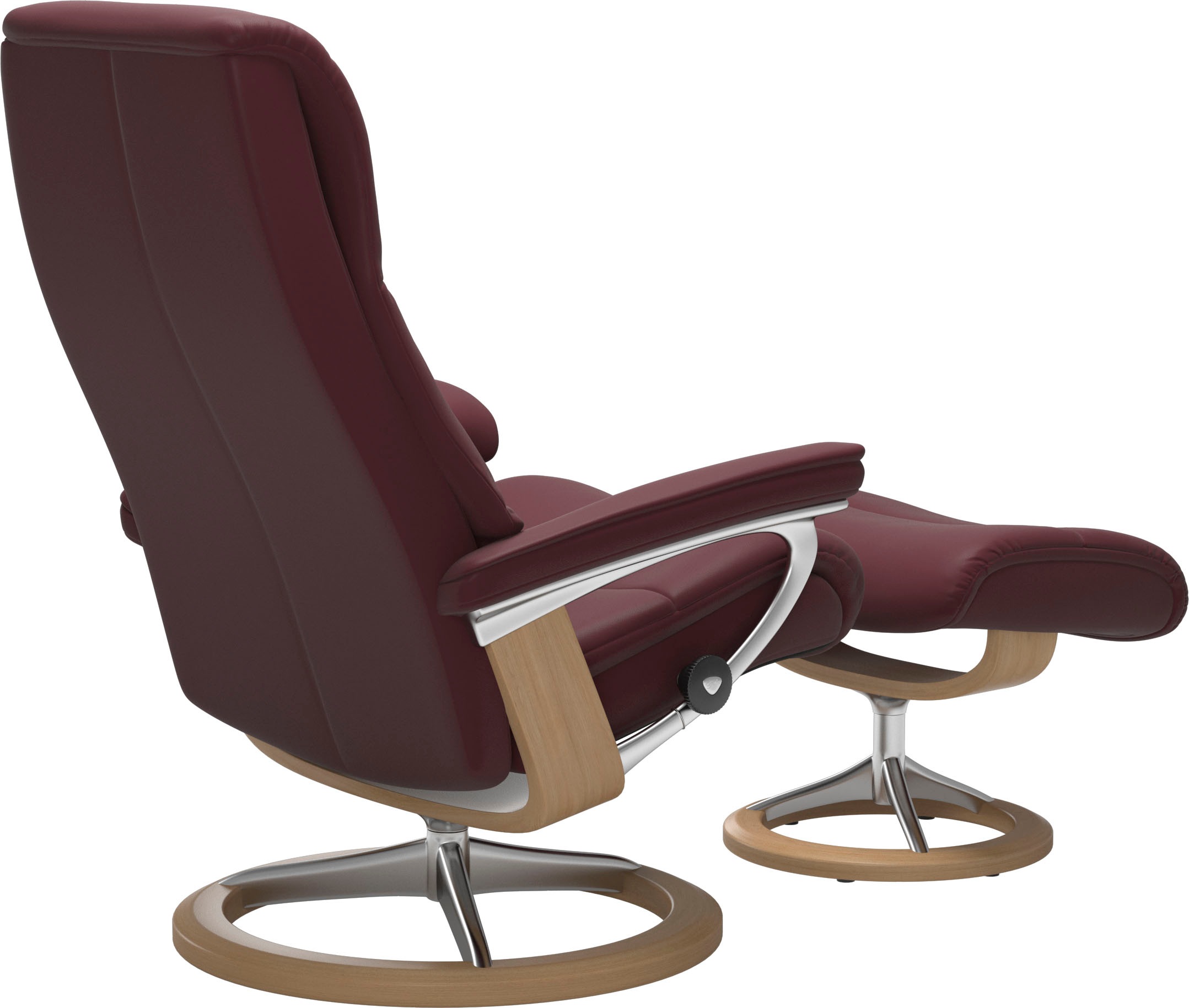 Stressless® Relaxsessel »View«, (Set, Relaxsessel mit Hocker), mit Signature Base, Größe M,Gestell Eiche