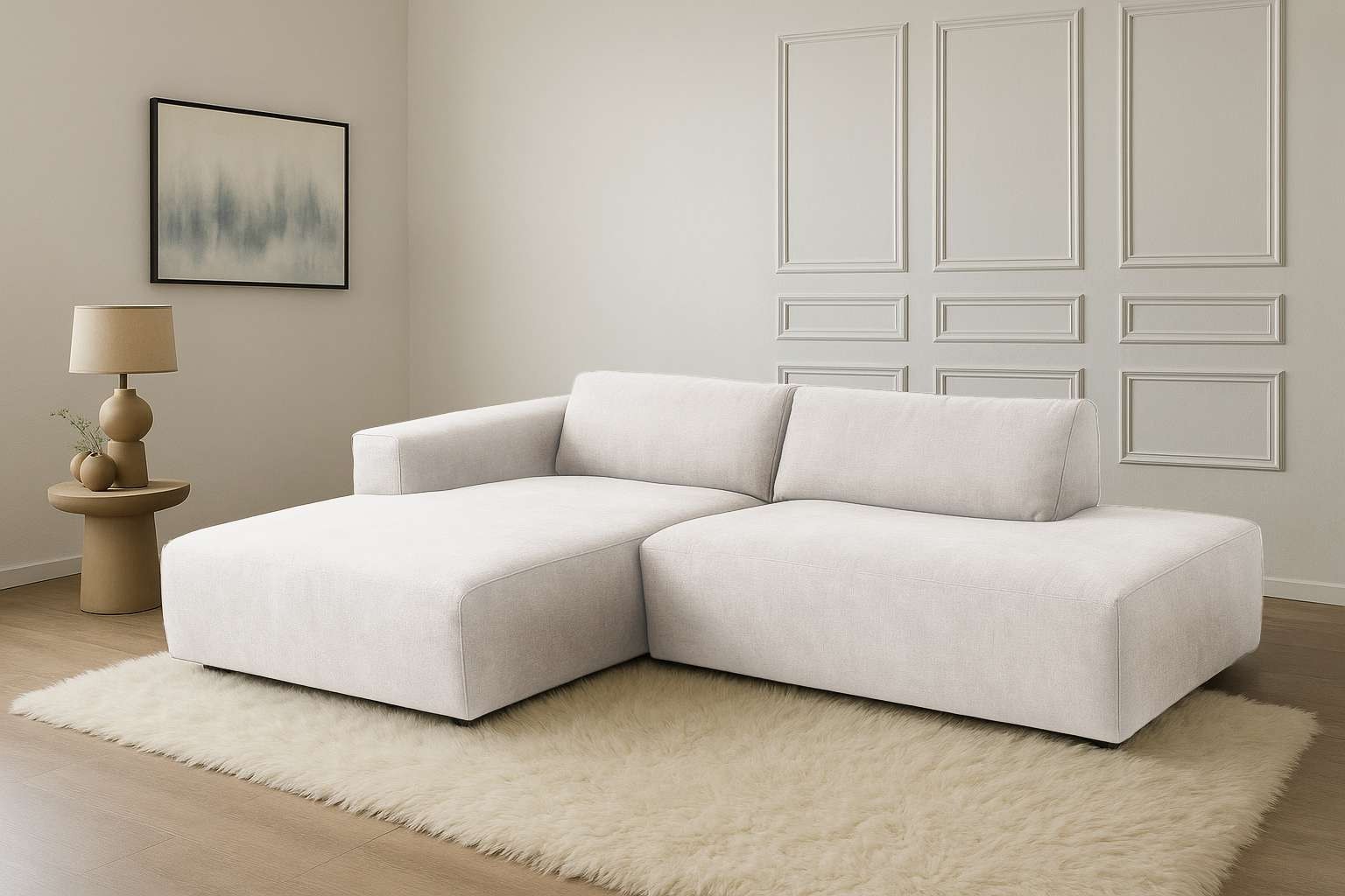 andas Ecksofa »Noord mit Kedernaht, Breite 227 cm, L-Form« Cord, Struktur, günstig online kaufen