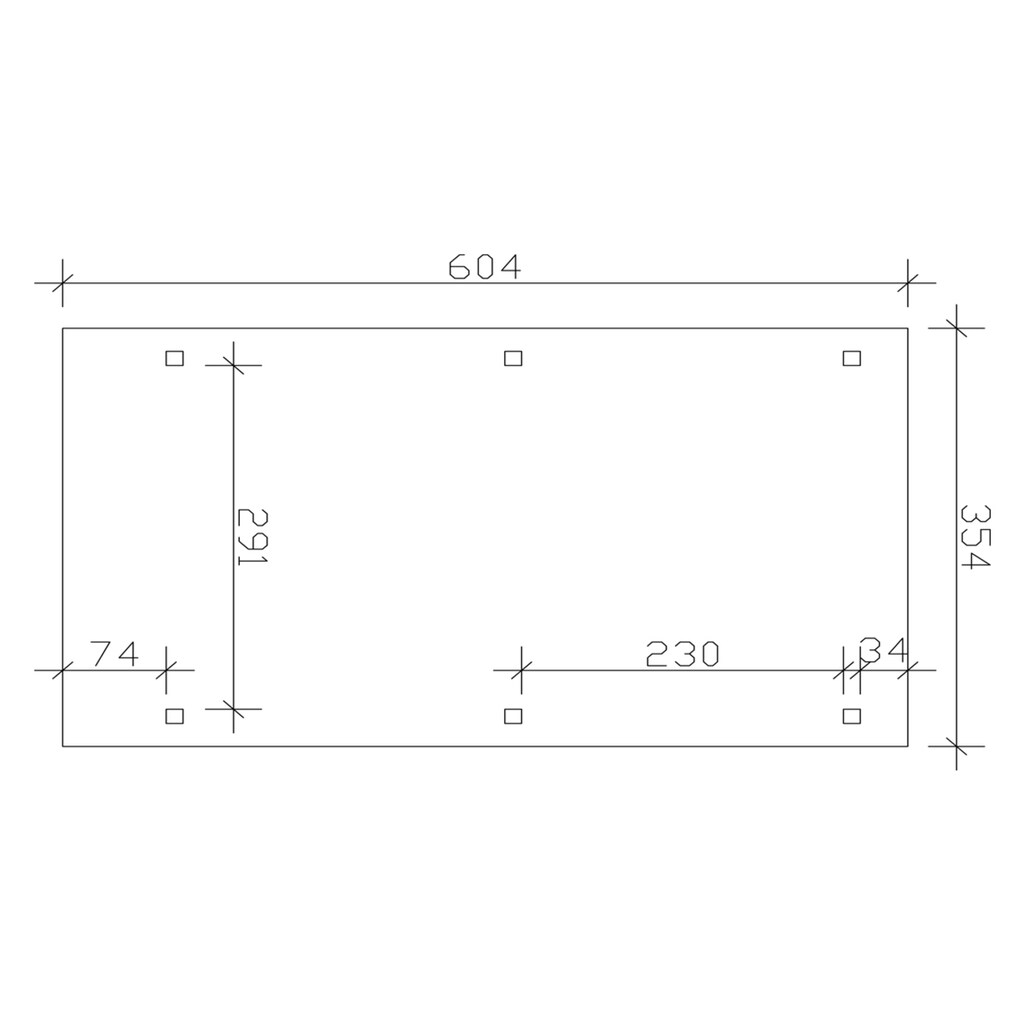 Skanholz Einzelcarport »Emsland«, Leimholz-Nordisches Fichtenholz, 291 cm, hellbraun