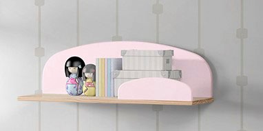 Vipack Kinderregal »Kiddy, Ablage Kiefer massiv, zum hängen«, (B/H/T ca. 45x21x25cm, universell einsetzbar, verschiedene Farben), Wandregal MDF Komponenten lackiert, wahlweise 45cm oder 65cm breit