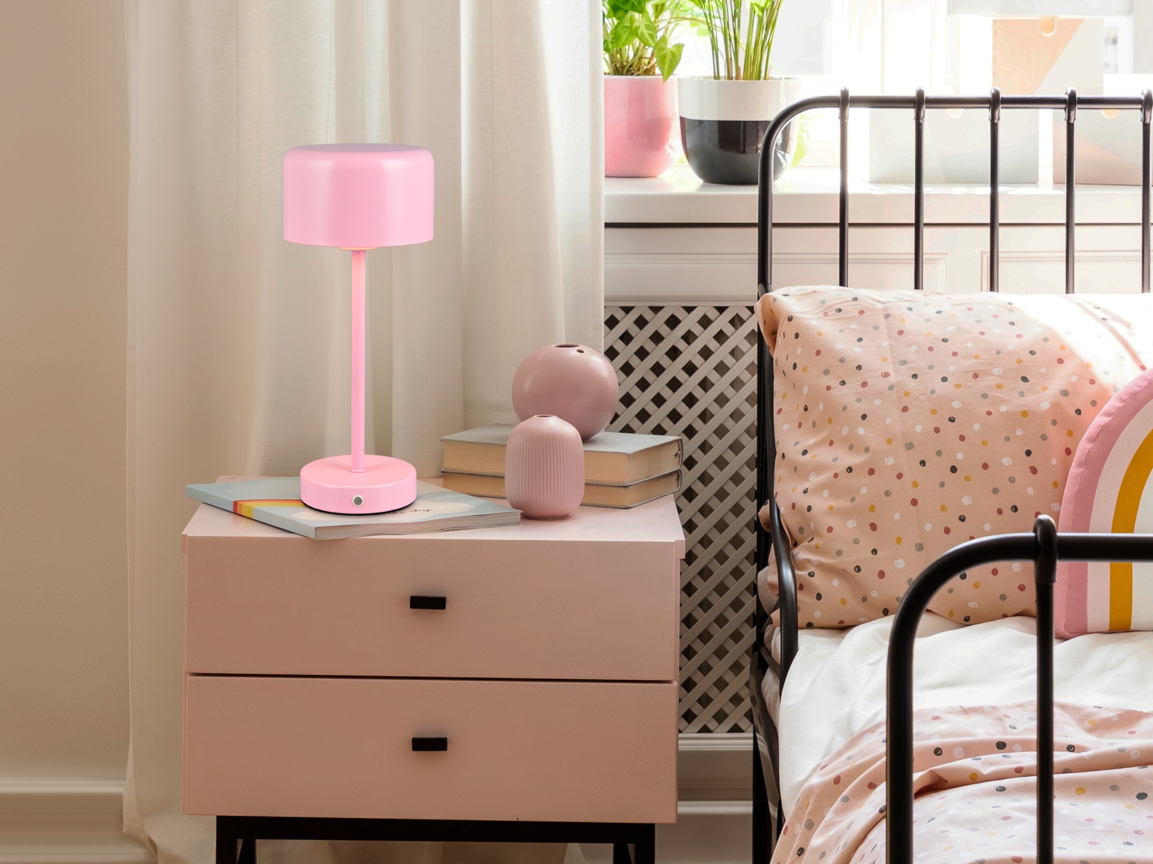 Lüttenhütt LED Tischleuchte »Abelke, Tischlampe Kinderzimmer mit USB-C Ladekabel, Touch-Sensor«, 1 flammig, Leuchtmittel LED-Board | LED fest integriert, dimmbar, Höhe 30cm, Kinder Lampe warmweiß Leselampe, Akkuleuchte, Akku