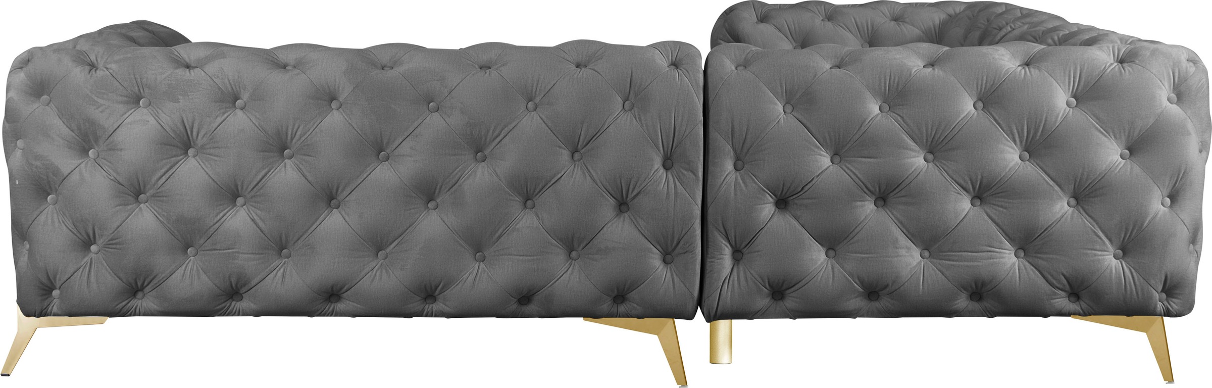 Leonique Chesterfield-Sofa »Amaury L-Form«, moderne Chersterfield-Optik, Breite 262 cm, Fußfarbe wählbar