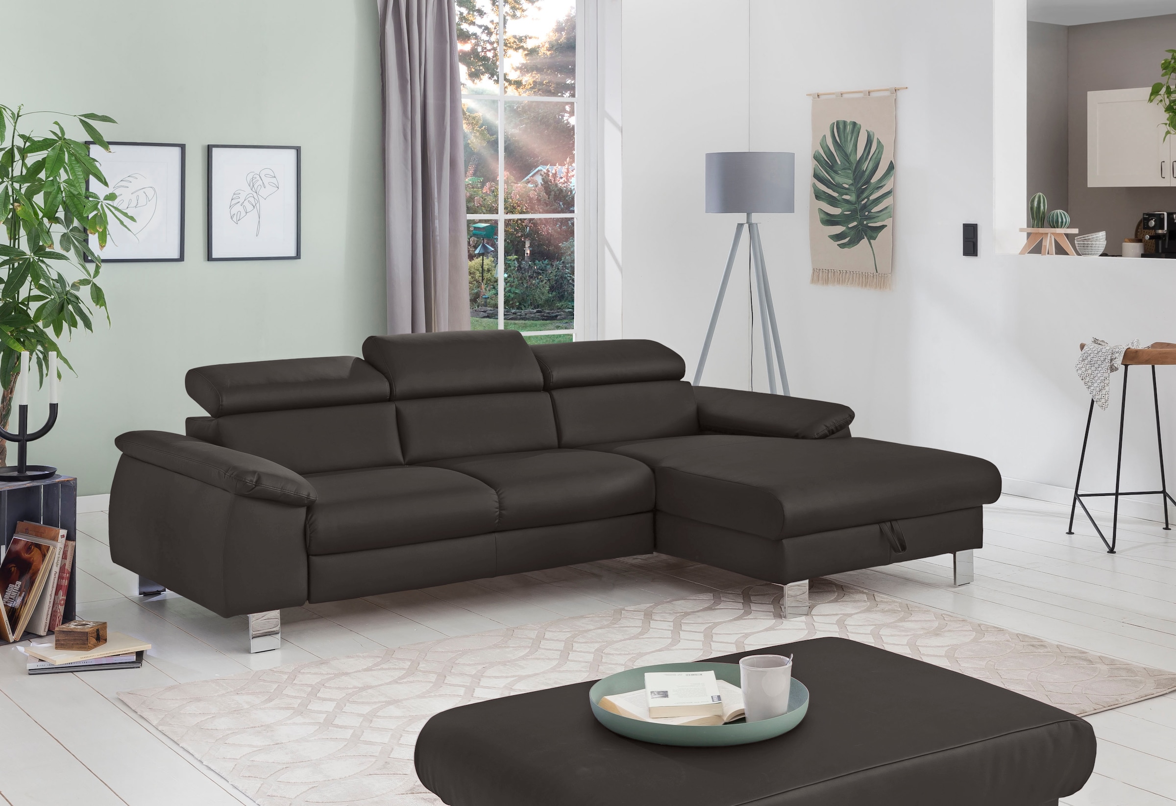 COTTA Ecksofa »Komaris L-Form, B: 244 cm« mit Kopfteilverstellung, optional günstig online kaufen